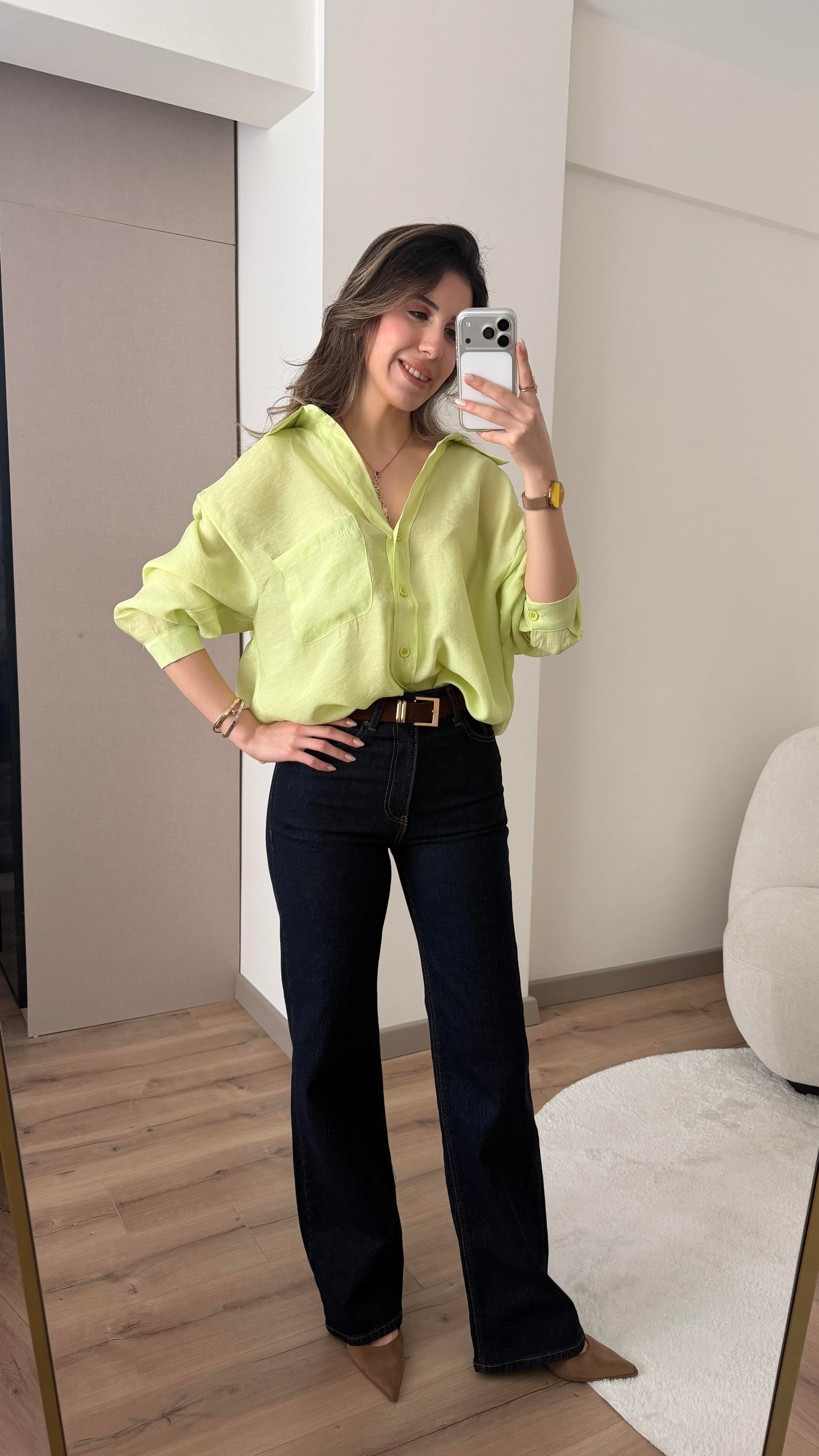 KEMERLİ KOYU LACİVERT STRAİGHT JEAN