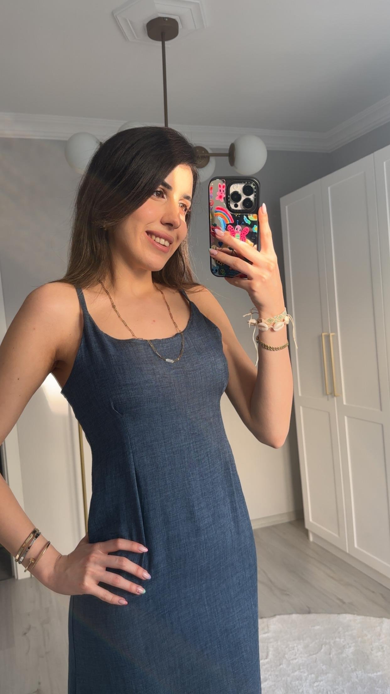 LACİVERT ELBİSE GÖMLEK 2'Lİ TAKIM