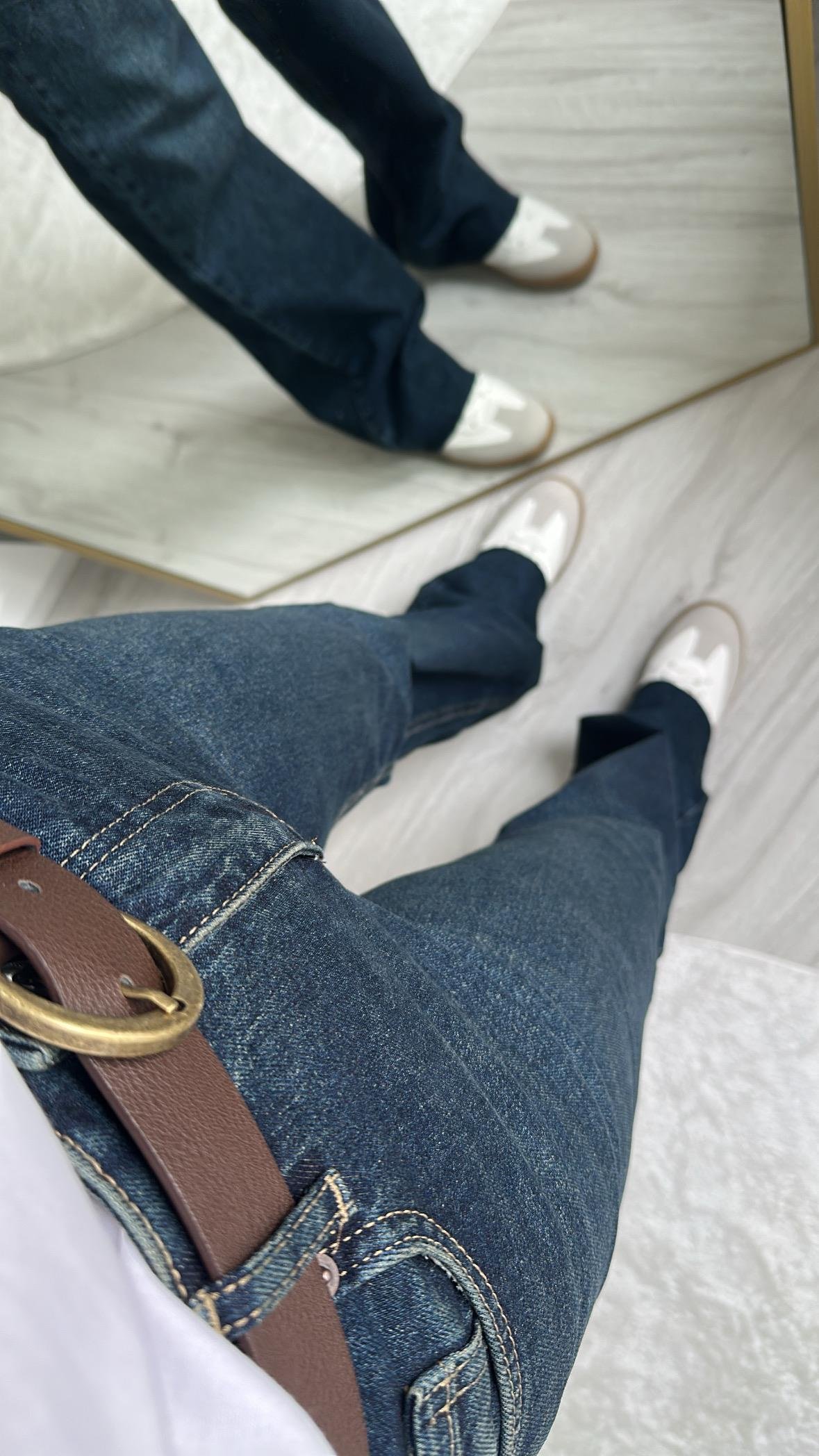 LİKRALI STRAİGHT GENİŞ PAÇA LACİVERT JEAN