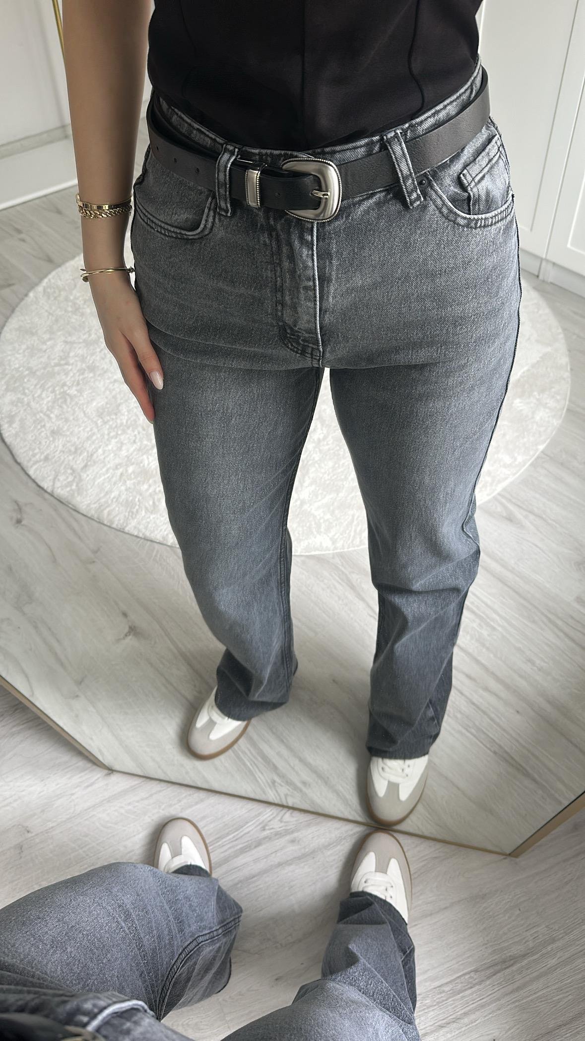 LİKRALI STRAİGHT GENİŞŞ PAÇA ANTRASİT  JEAN