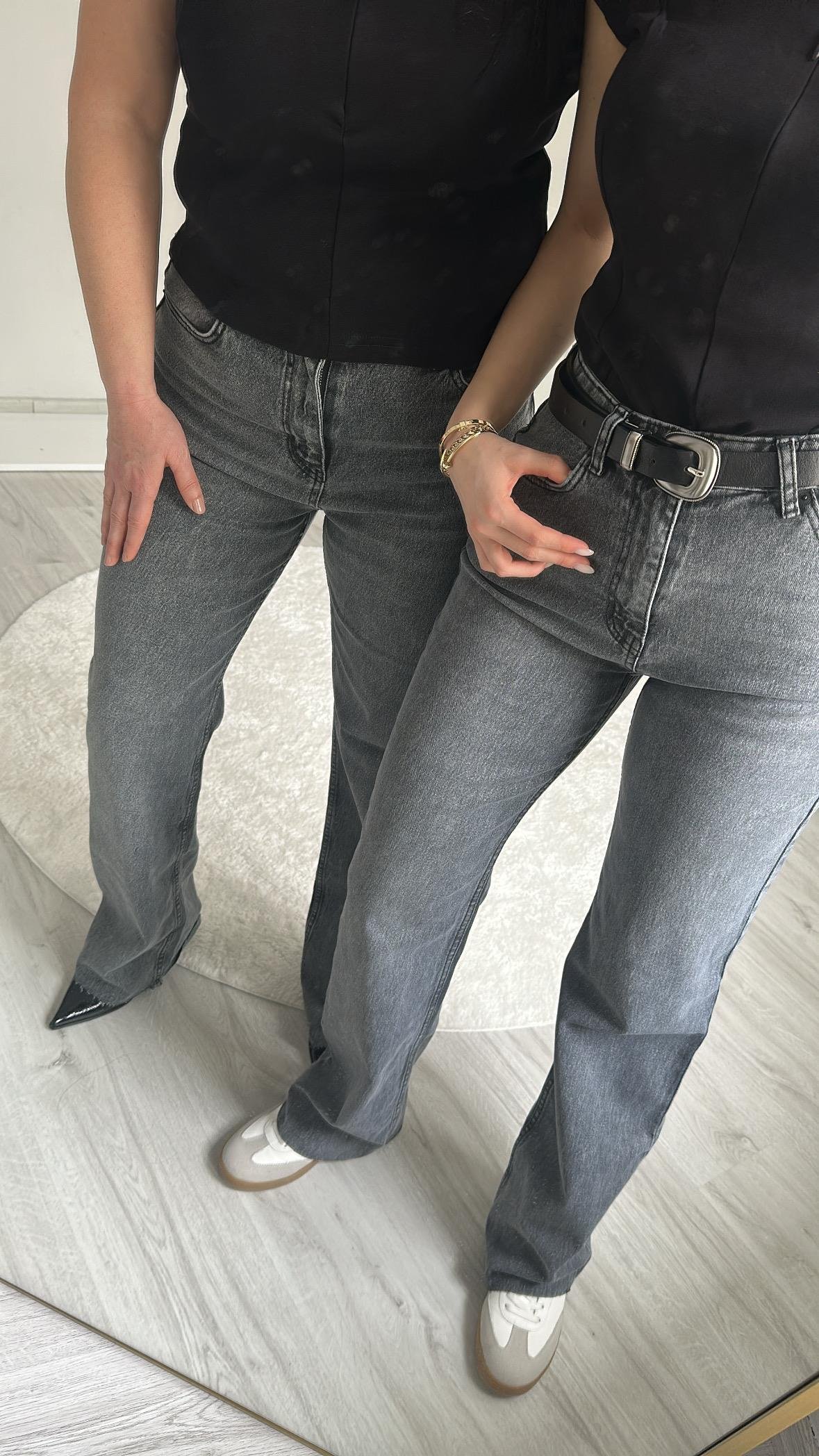 LİKRALI STRAİGHT GENİŞŞ PAÇA ANTRASİT  JEAN