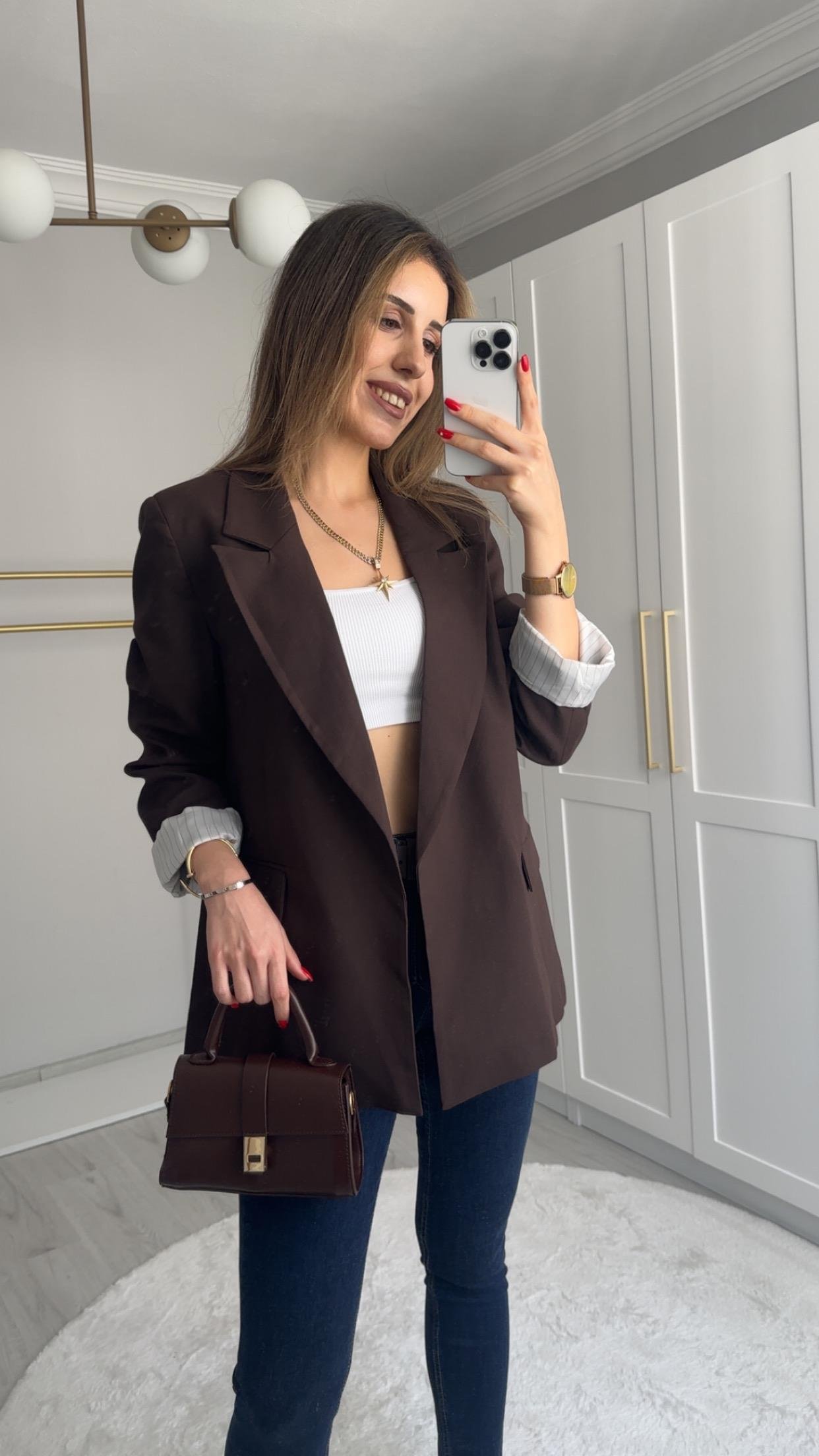 PREMİUM ACI KAHVE BLAZER CEKET