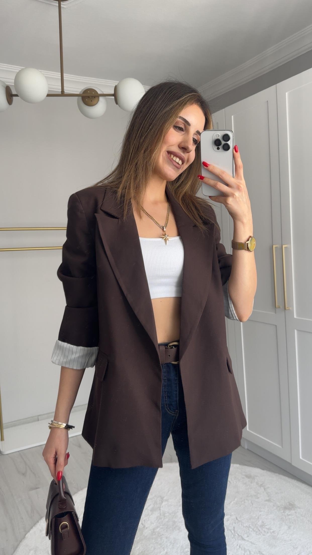 PREMİUM ACI KAHVE BLAZER CEKET