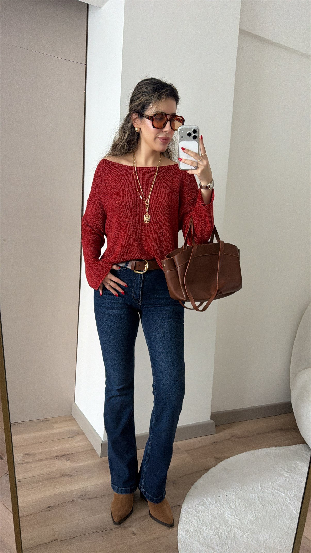 YARIM İSPANYOL PAÇA LACİVERT JEAN