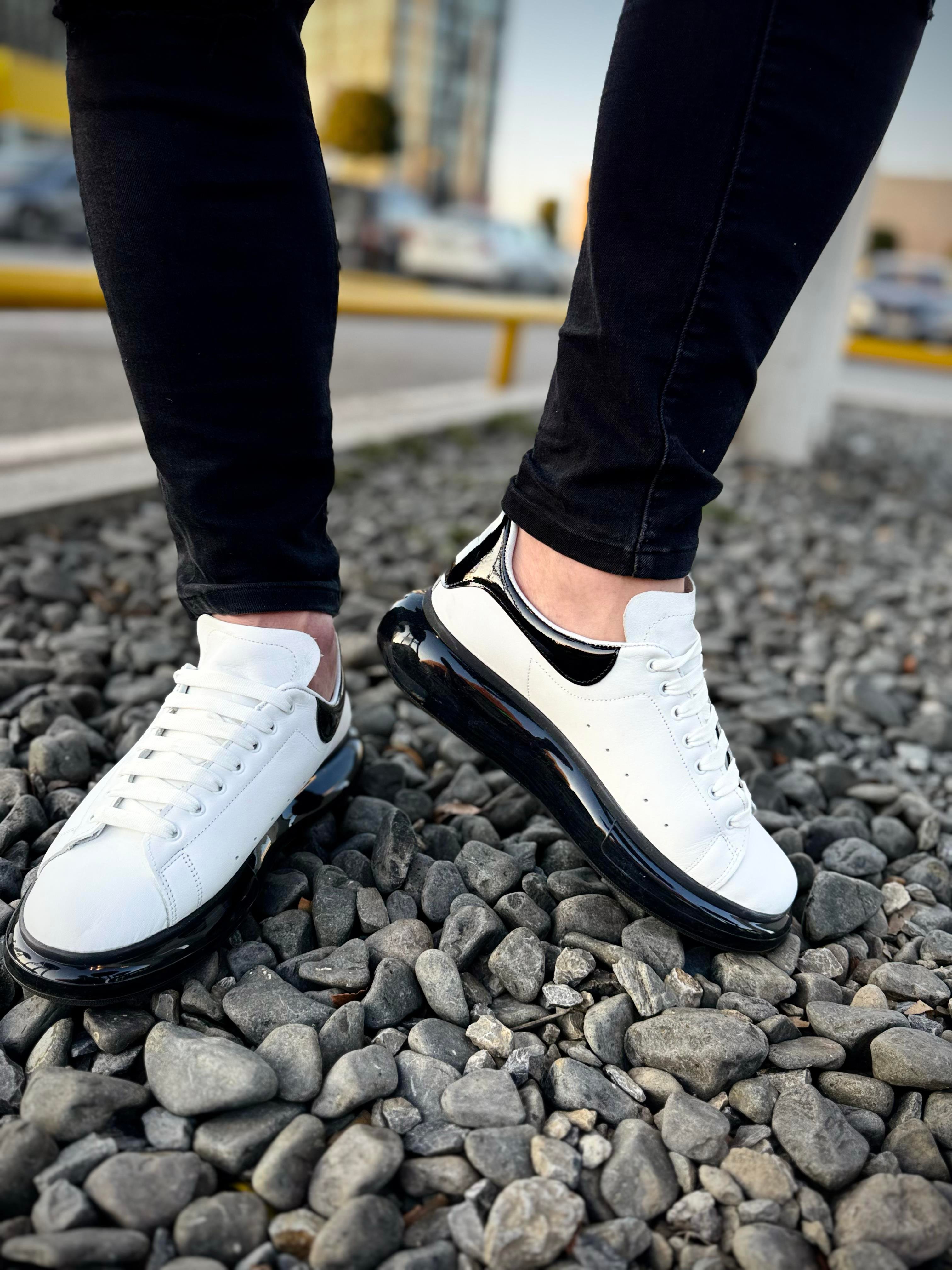 Beyaz Casual Deri Spor