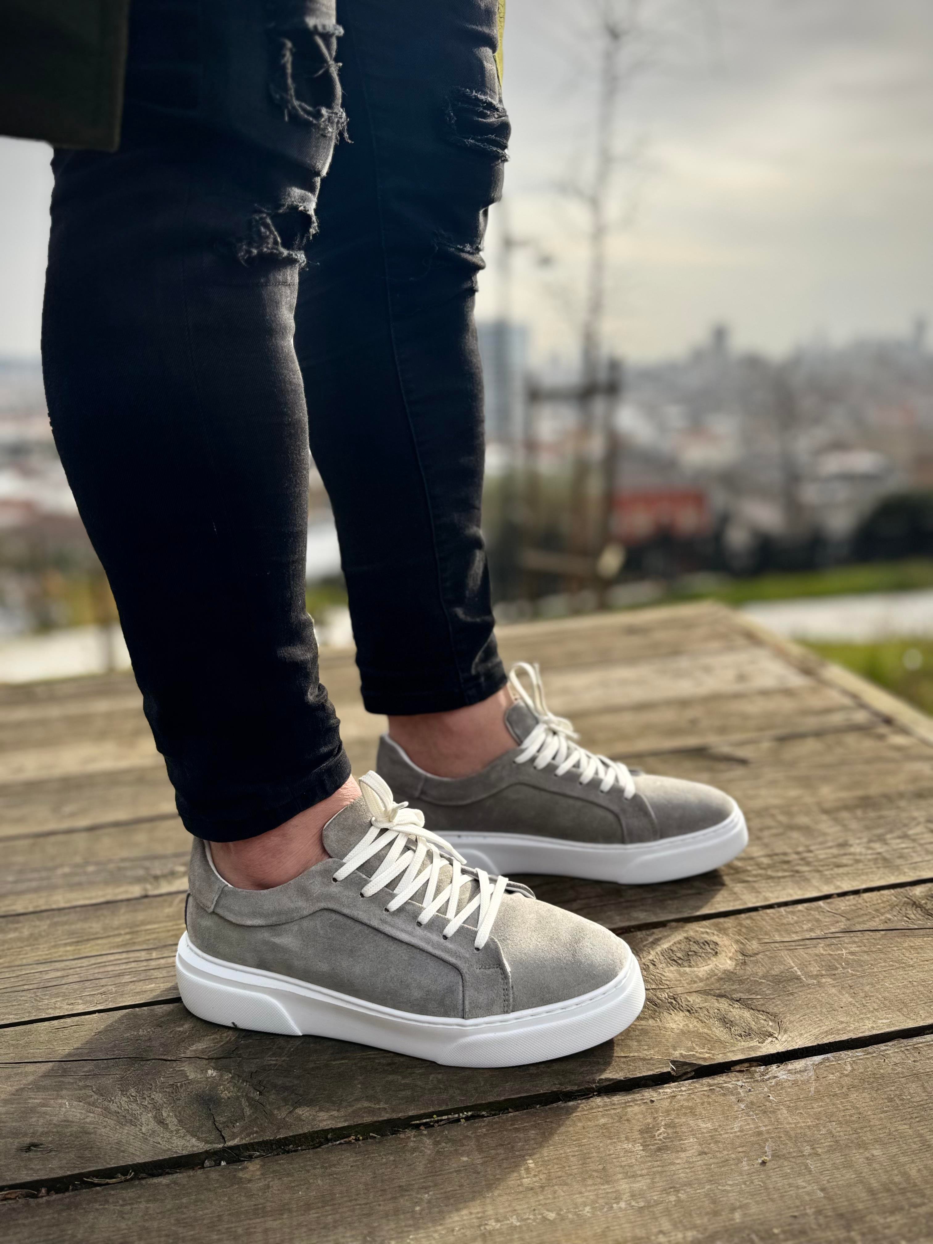 Casual Deri Ayakkabı Gri