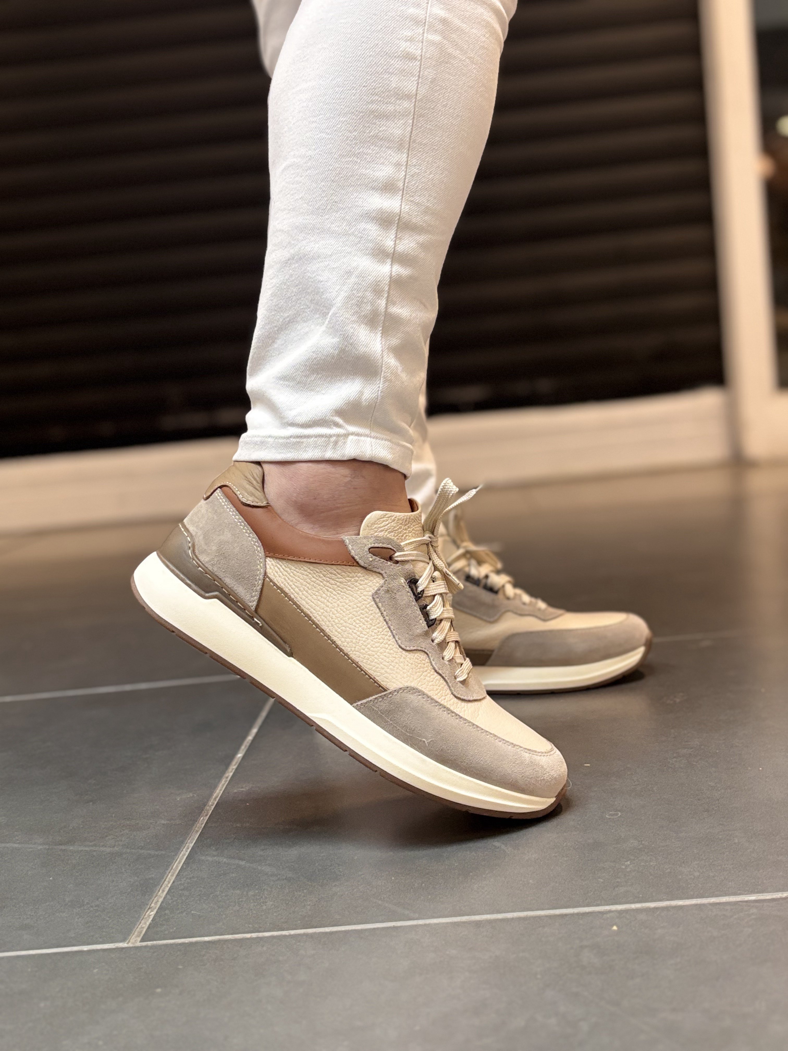 İç Dış Komple Deri Sneaker Bej