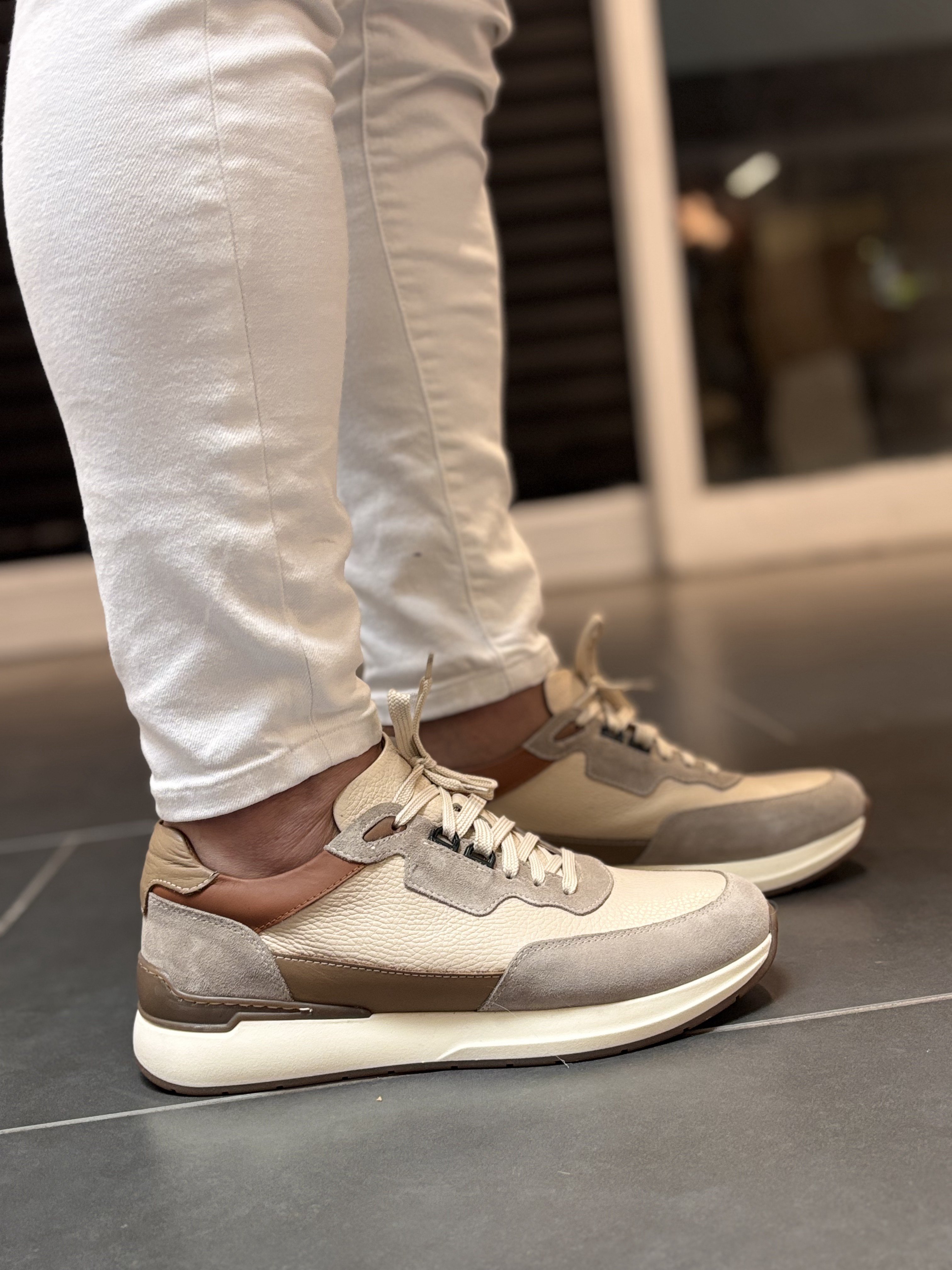 İç Dış Komple Deri Sneaker Bej