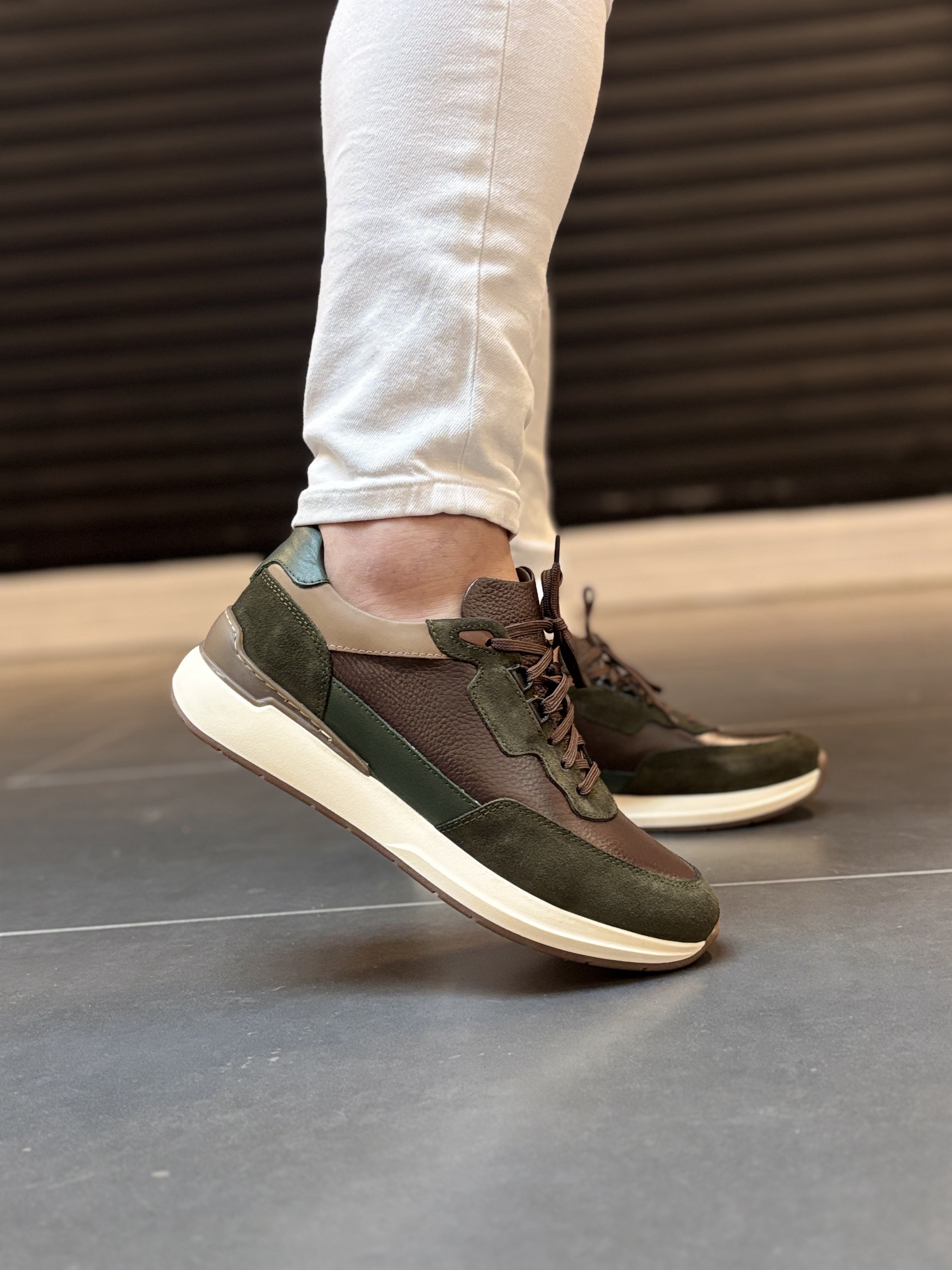 İç Dış Komple Deri Sneaker Yeşil
