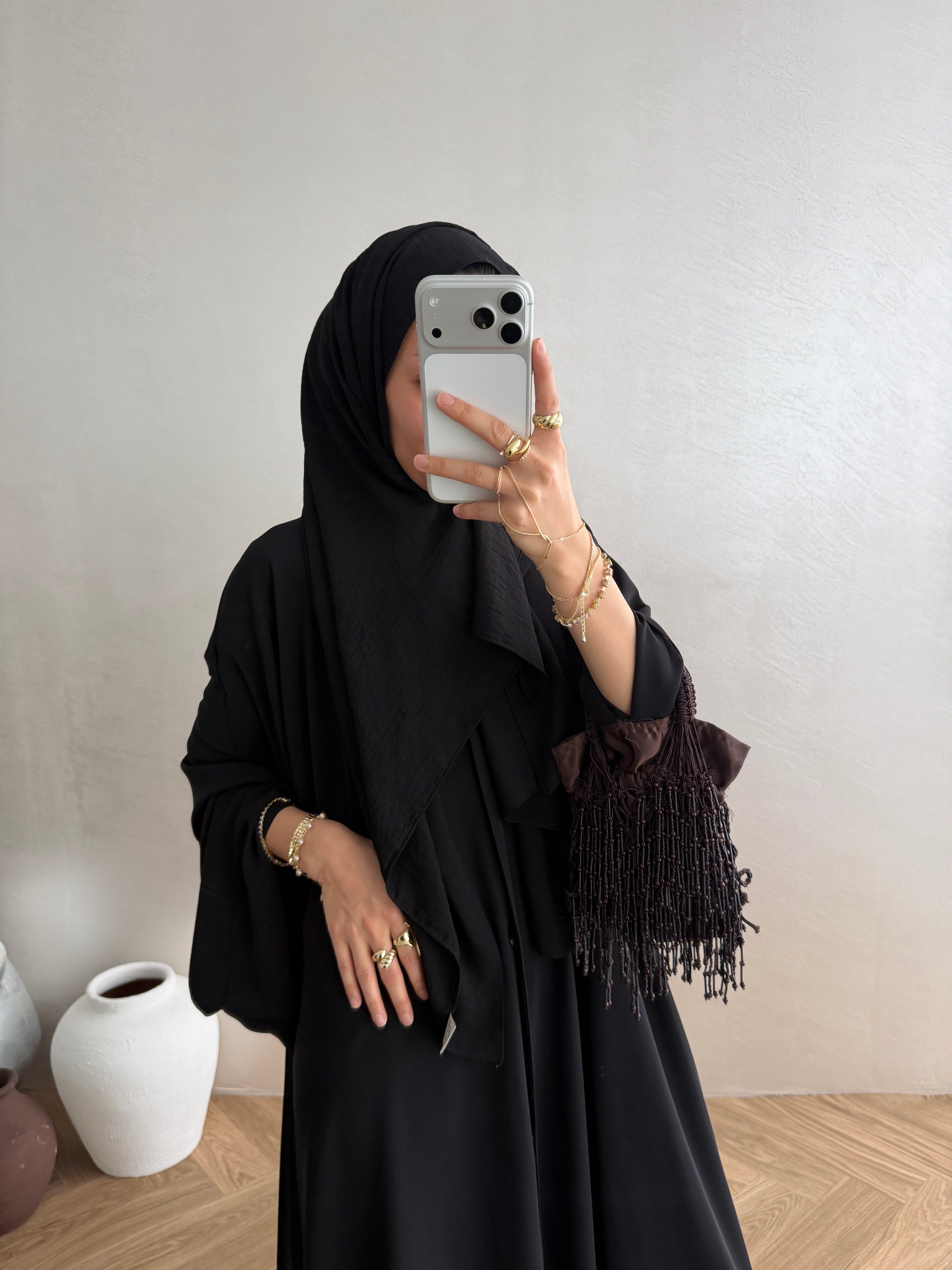 Alia Şifon Abaya - Siyah