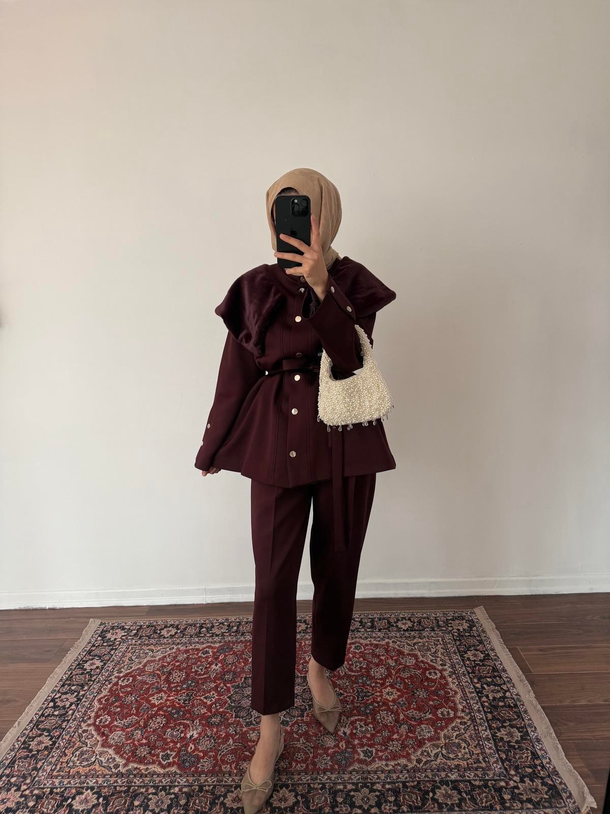 Ceketli Scuba Takım - Bordo