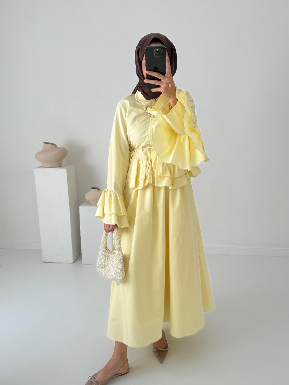 Esila Poplin Takım - Sarı