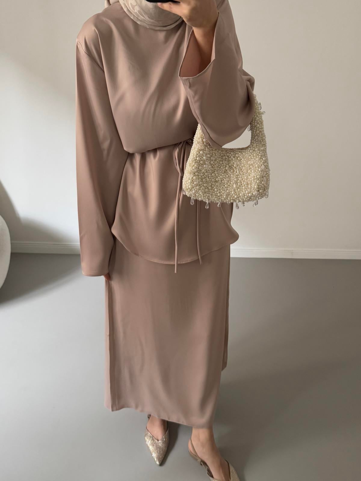 İpeksi Saten Takım - Camel