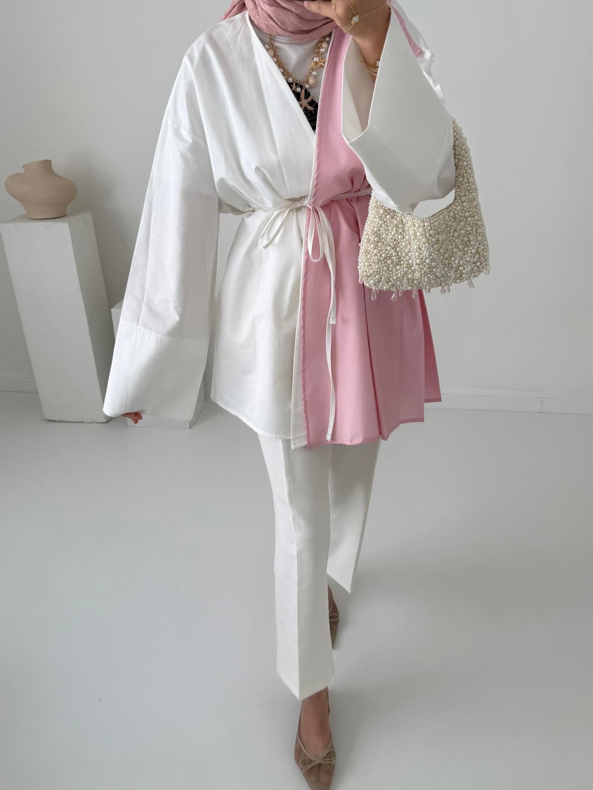 Kimono Gömlek - Pudra