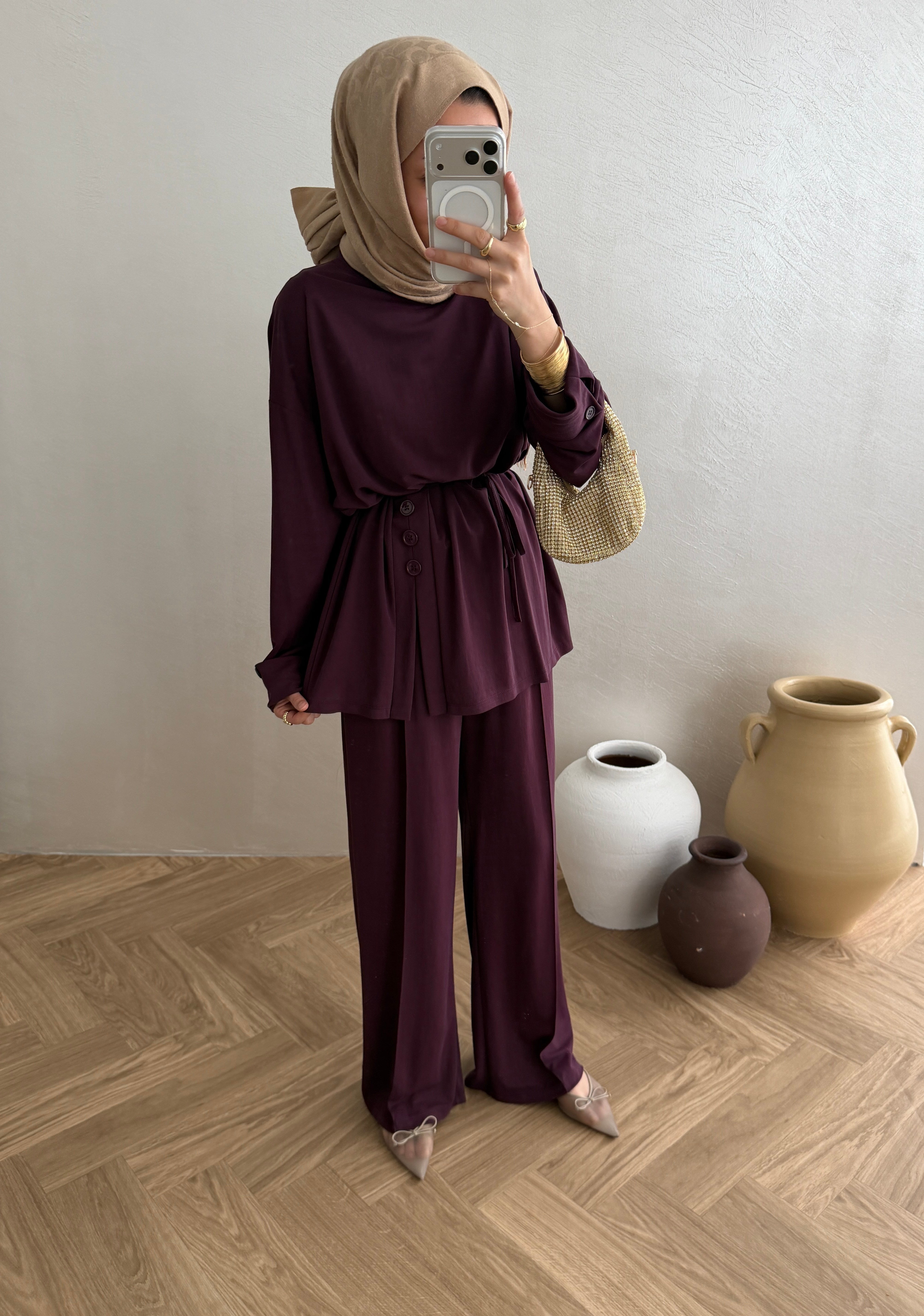 Kraşlı Oysho Takım - Bordo