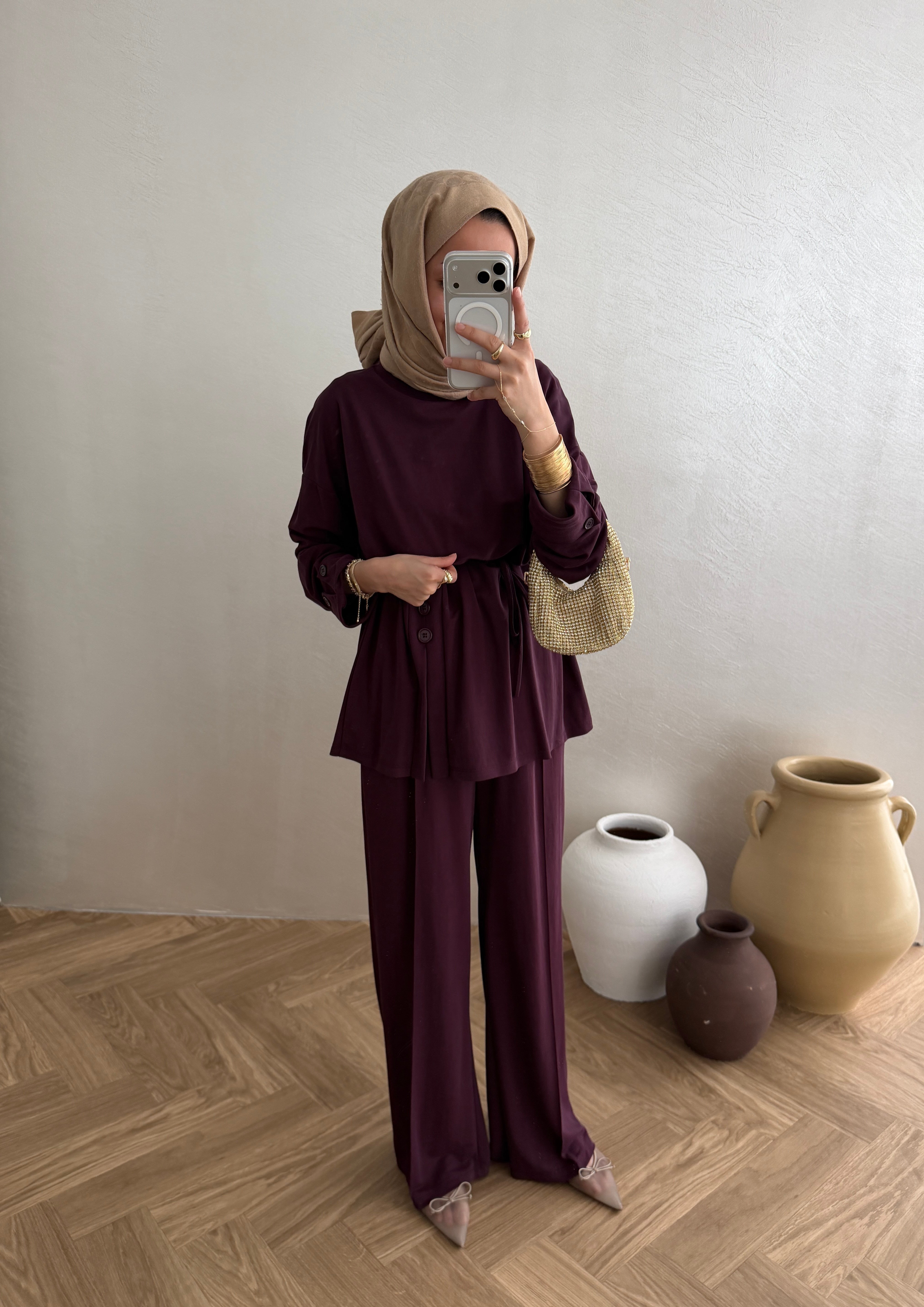 Kraşlı Oysho Takım - Bordo