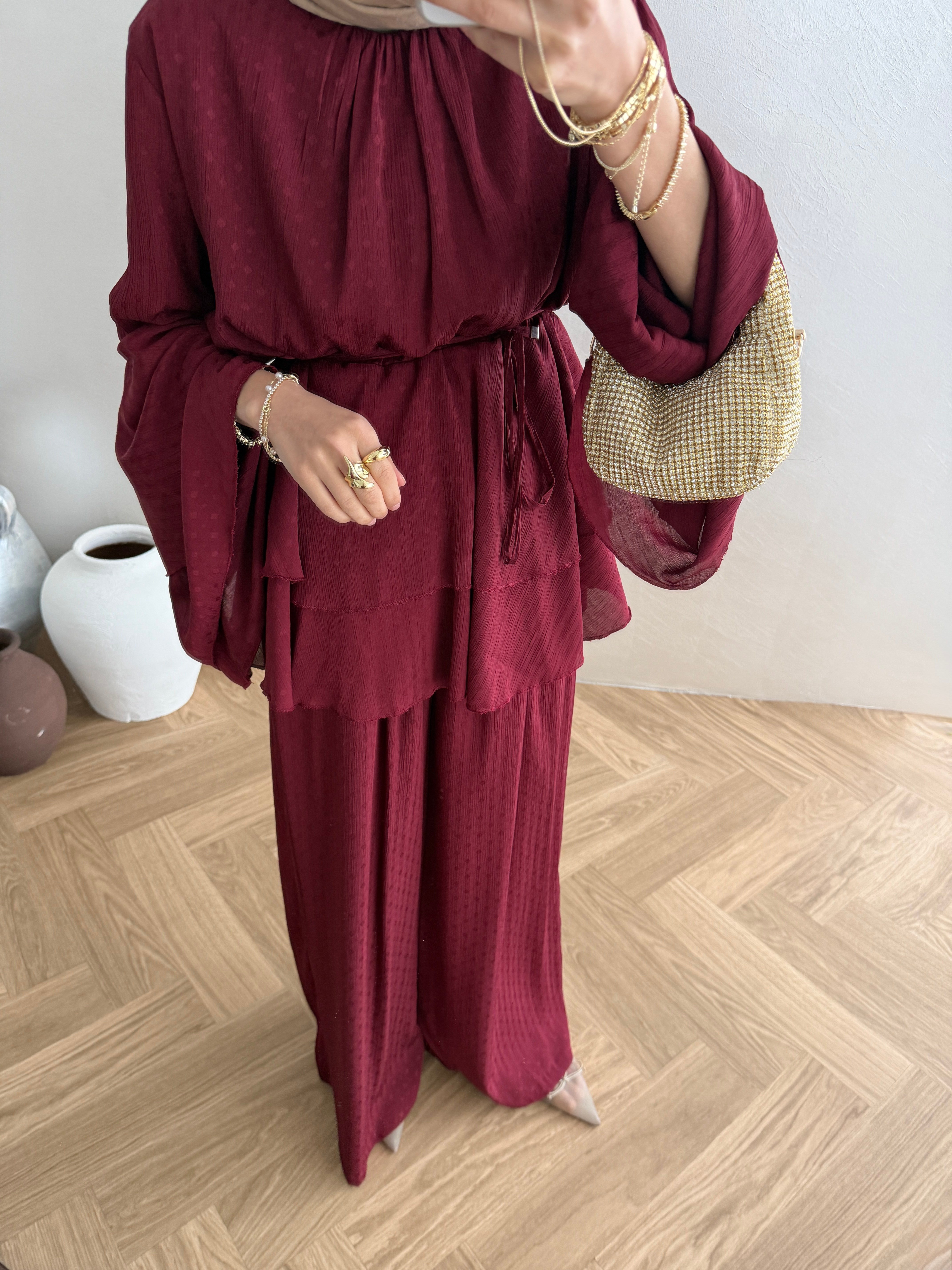 Lavia Krep Takım - Bordo
