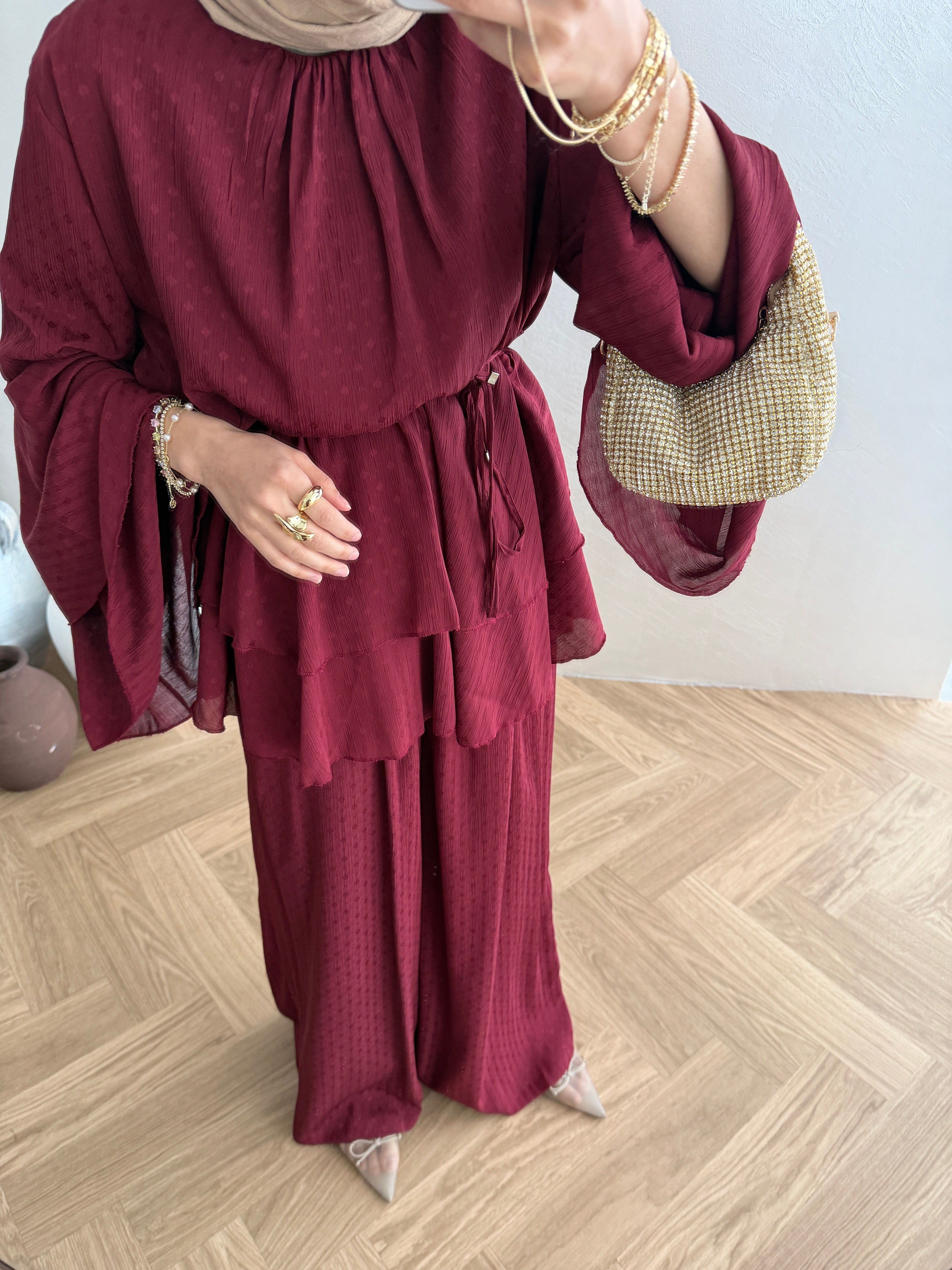 Lavia Krep Takım - Bordo