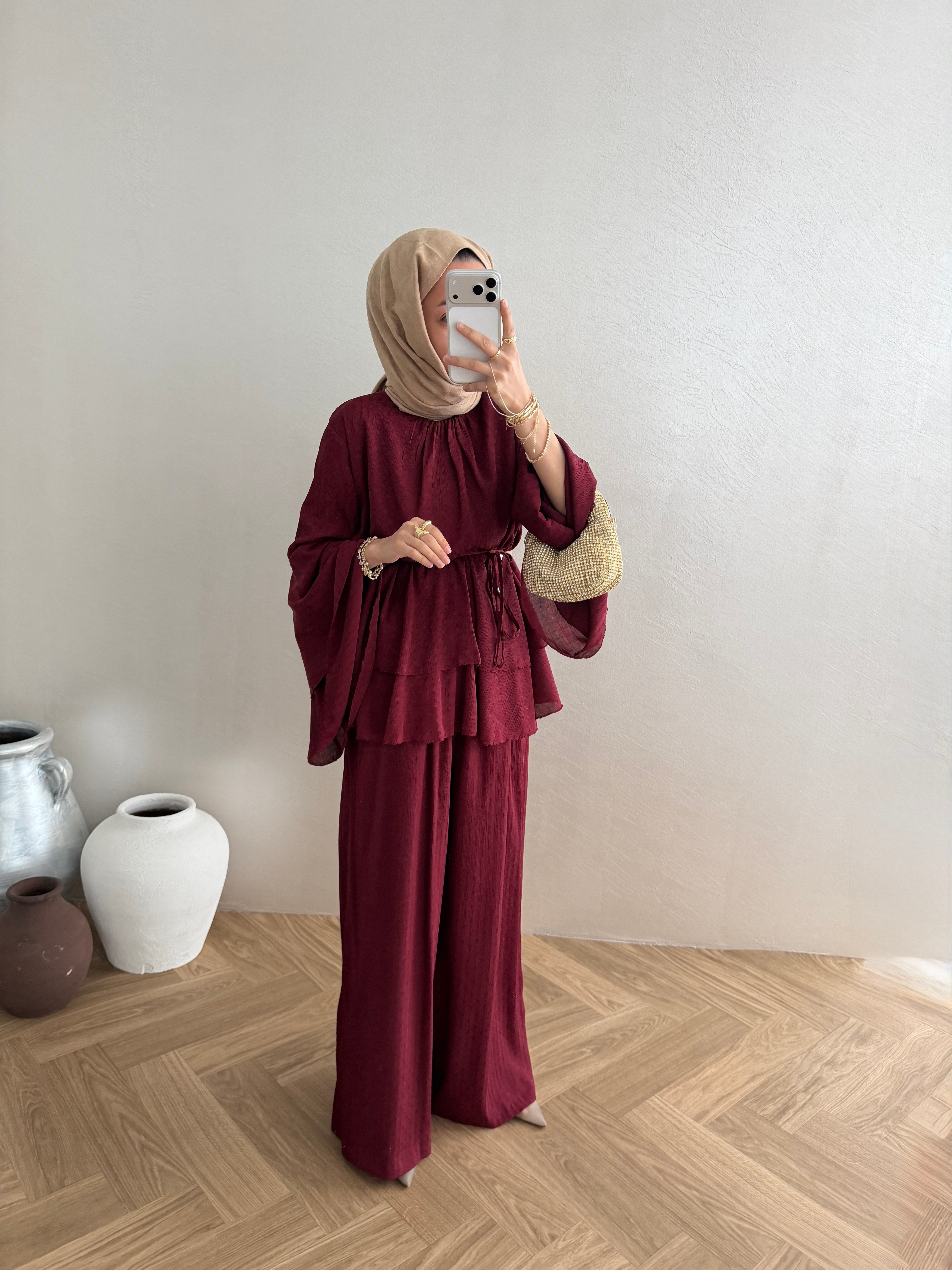 Lavia Krep Takım - Bordo
