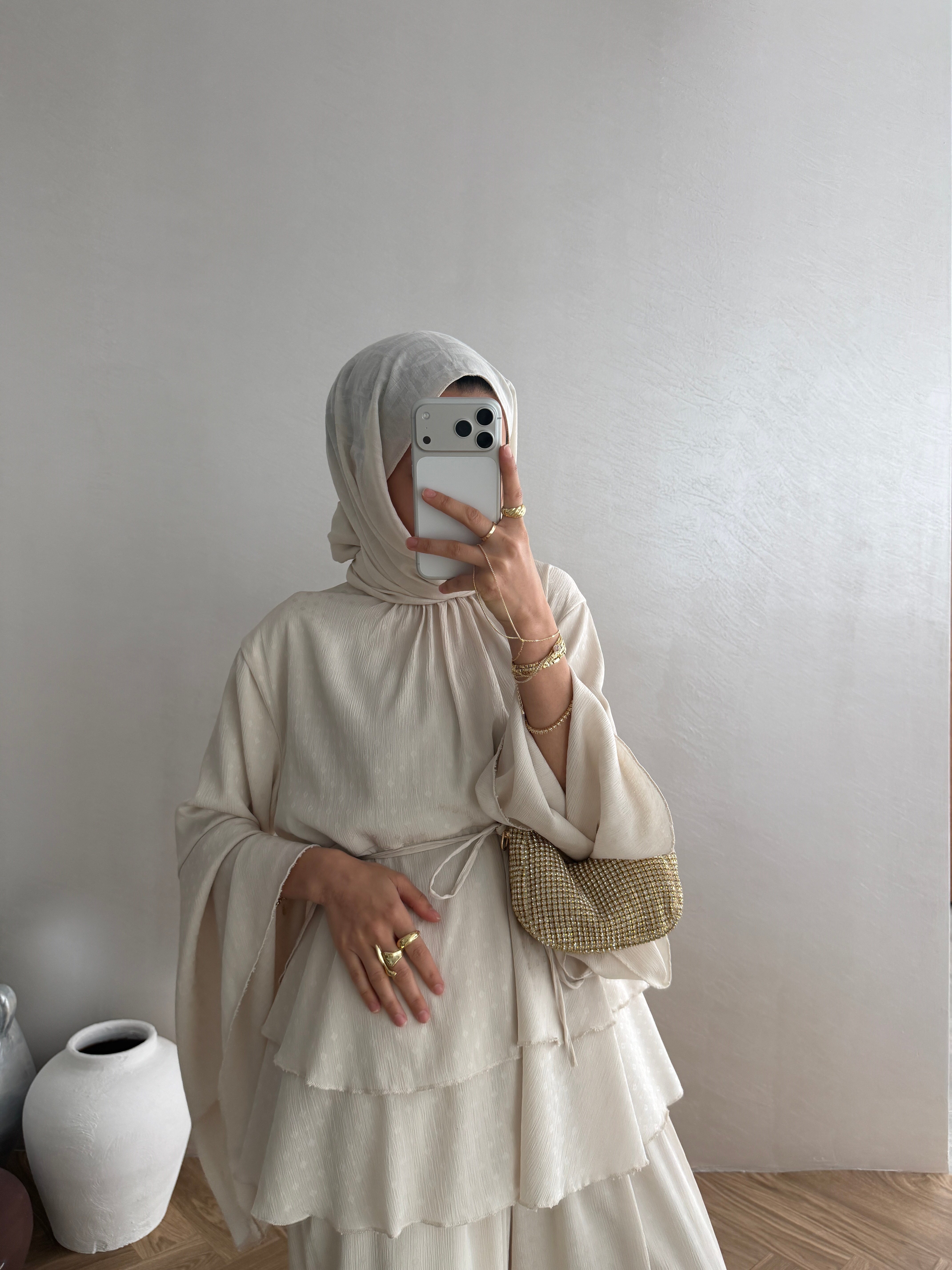 Lavia Krep Takım - Ekru
