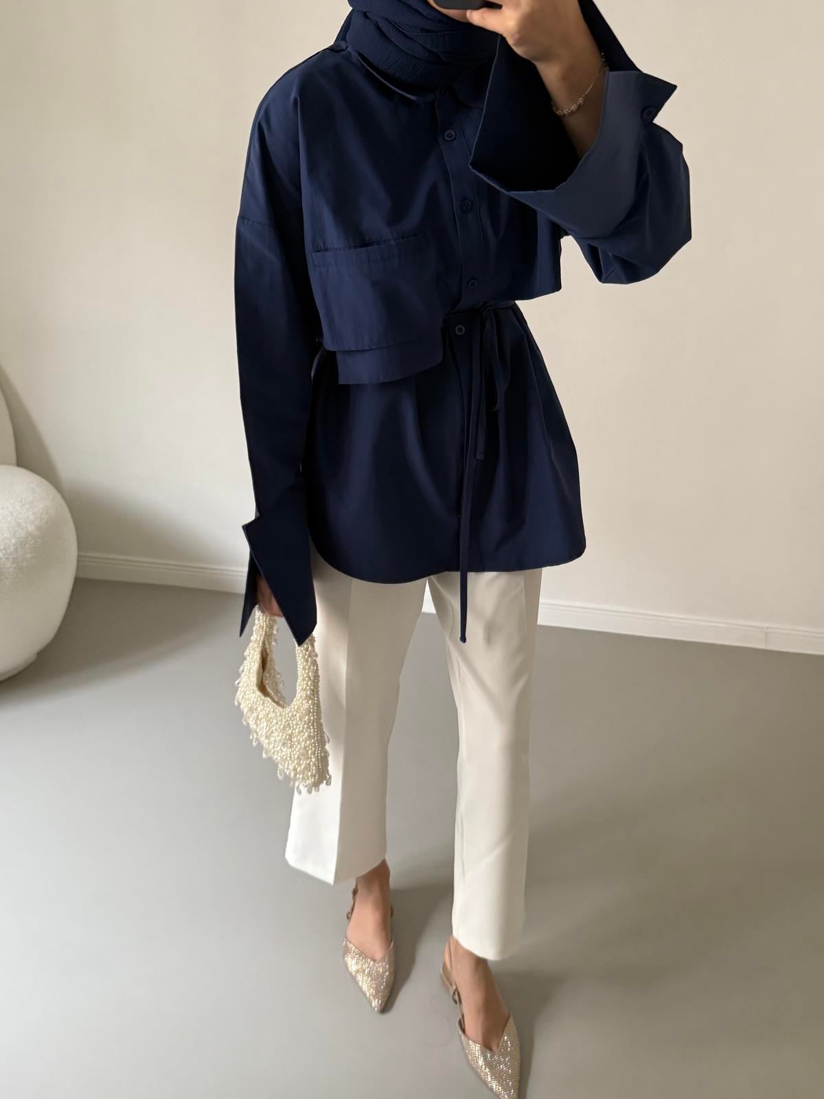 Lotus Poplin Gömlek - Lacivert