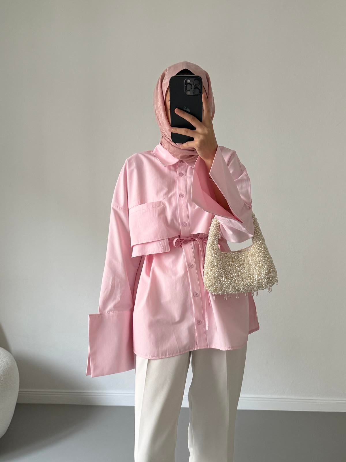 Lotus Poplin Gömlek - Pembe