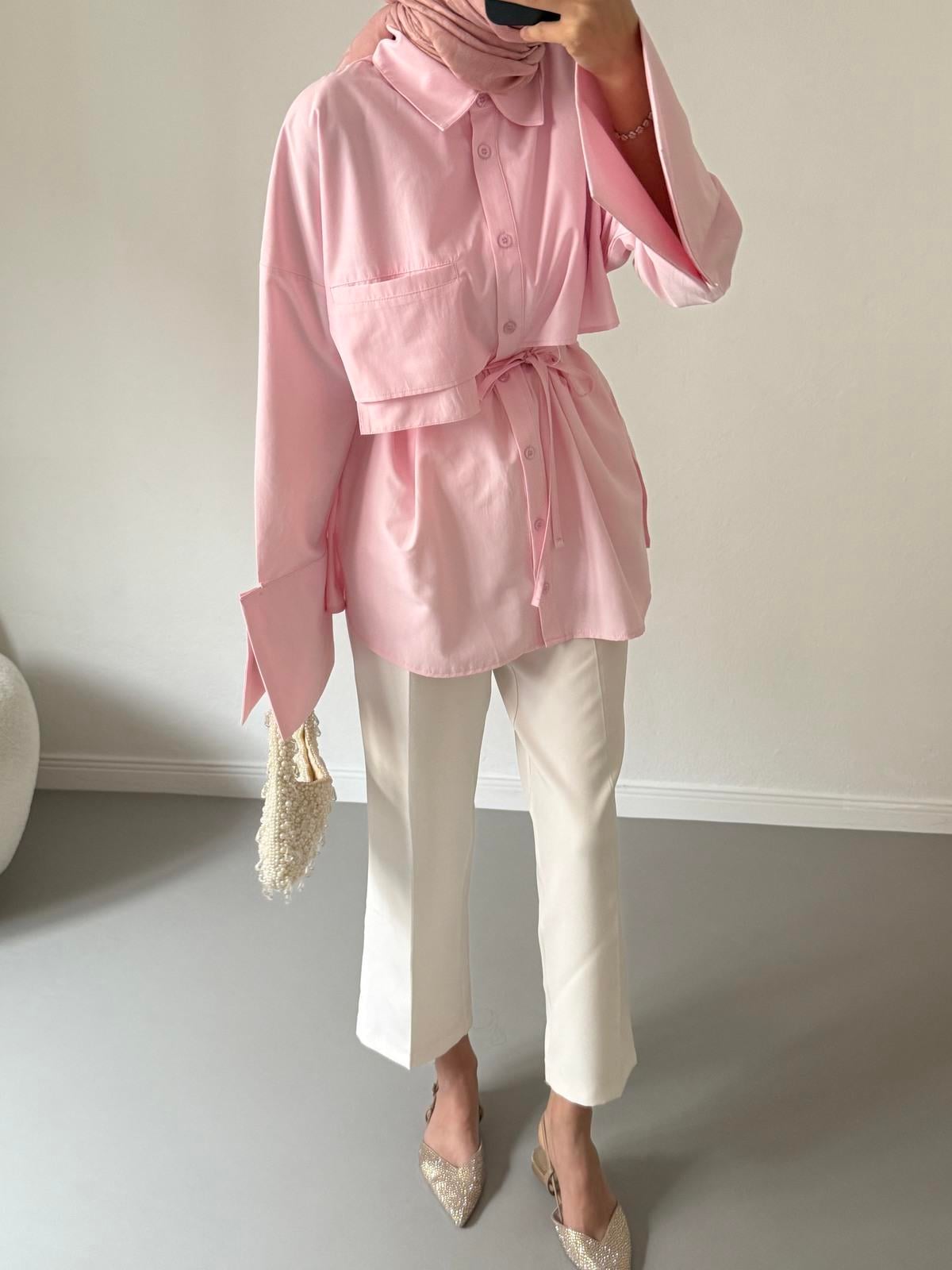 Lotus Poplin Gömlek - Pembe