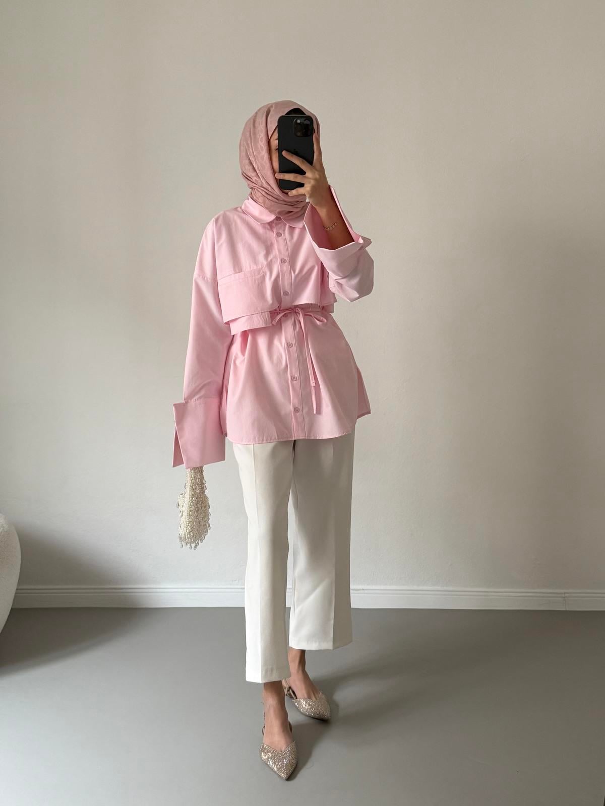 Lotus Poplin Gömlek - Pembe