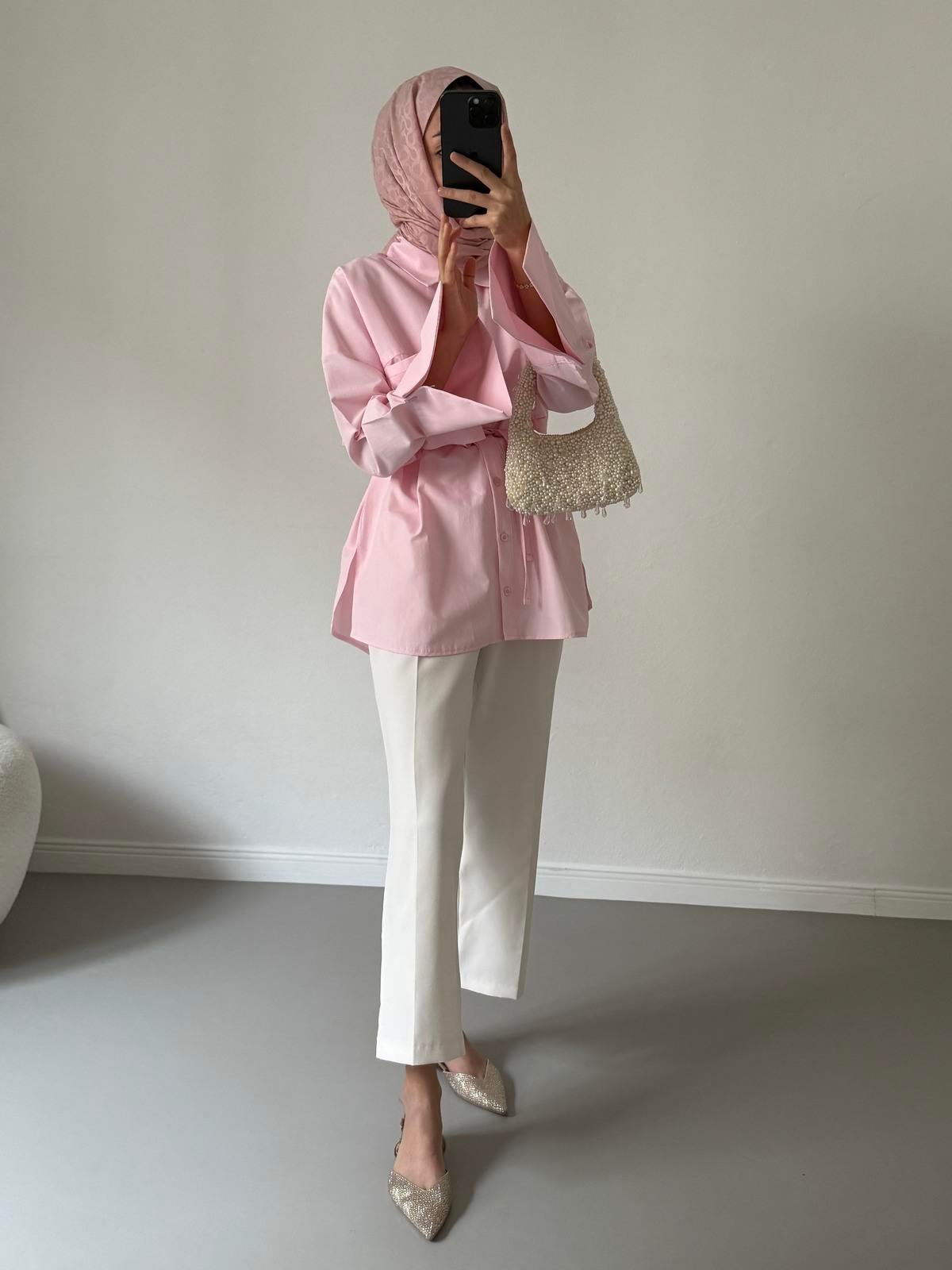 Lotus Poplin Gömlek - Pembe