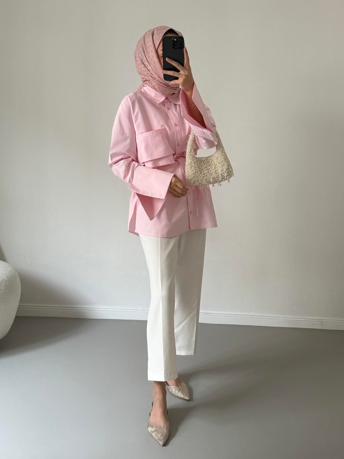 Lotus Poplin Gömlek - Pembe