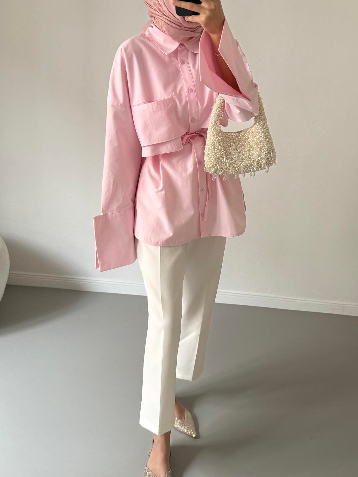 Lotus Poplin Gömlek - Pembe