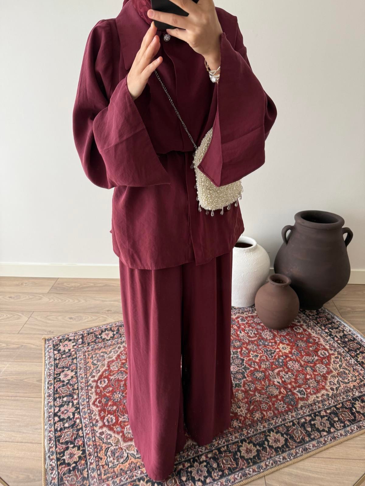 Modal Volan Kol Takım - Bordo