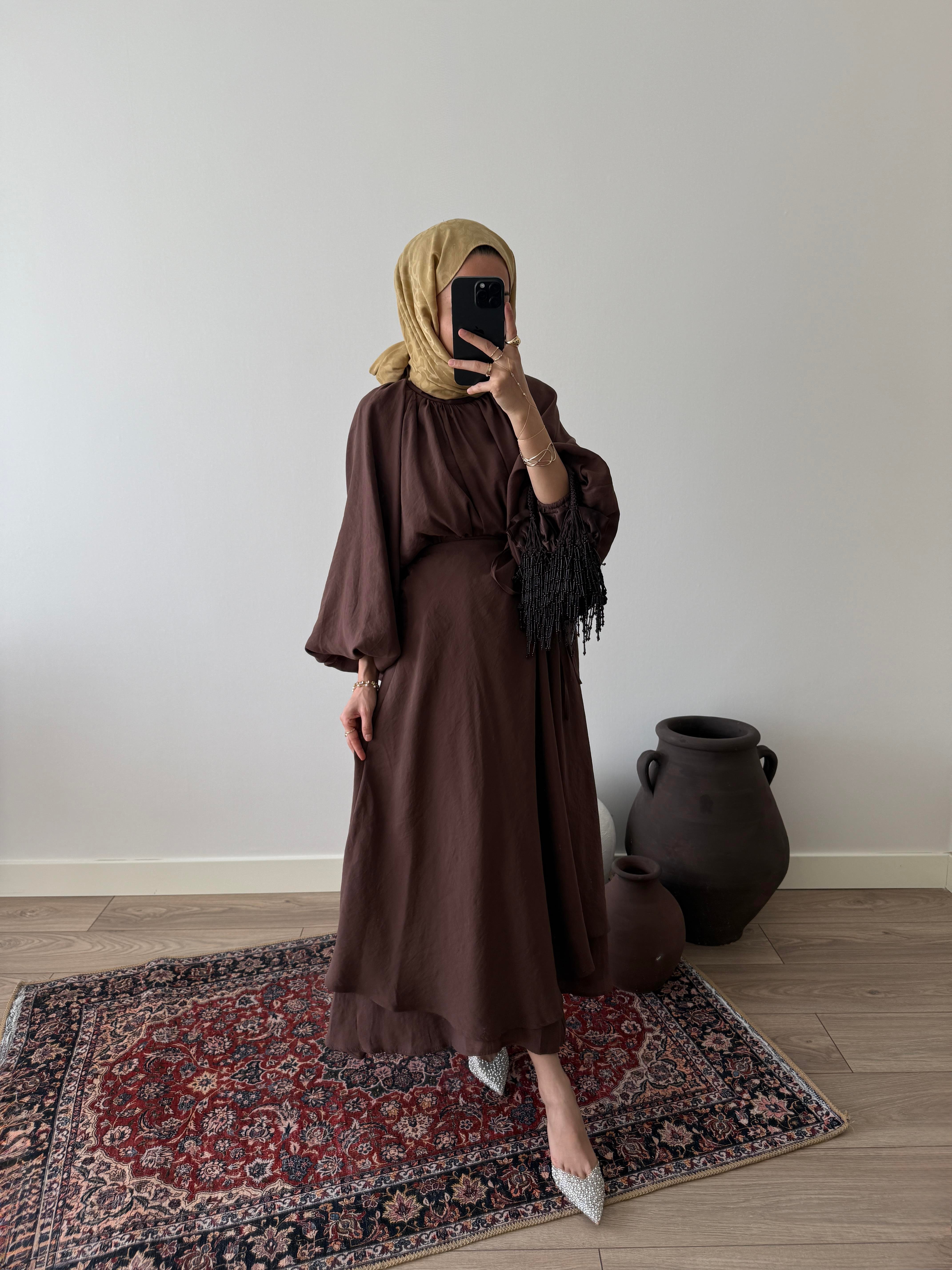 Pareo Vual Pamuklu Takım - Kahve