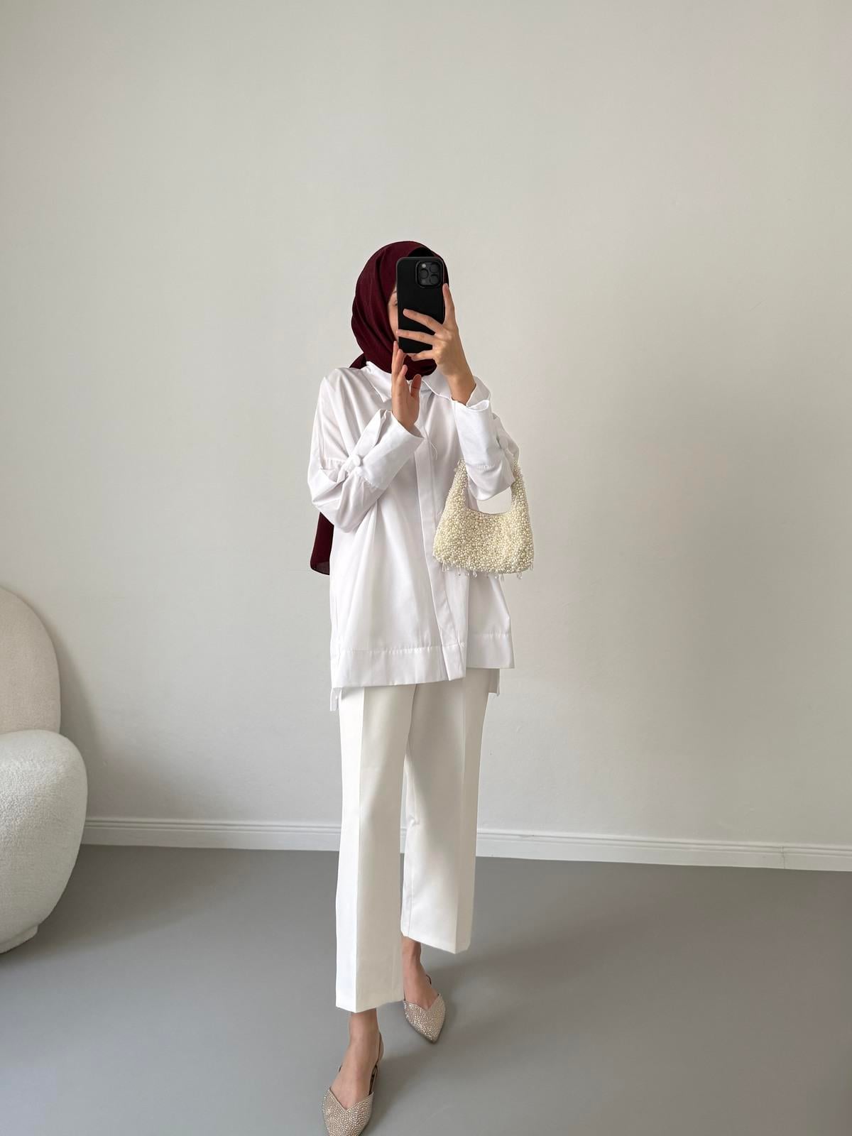 Poplin Gömlek - Ekru