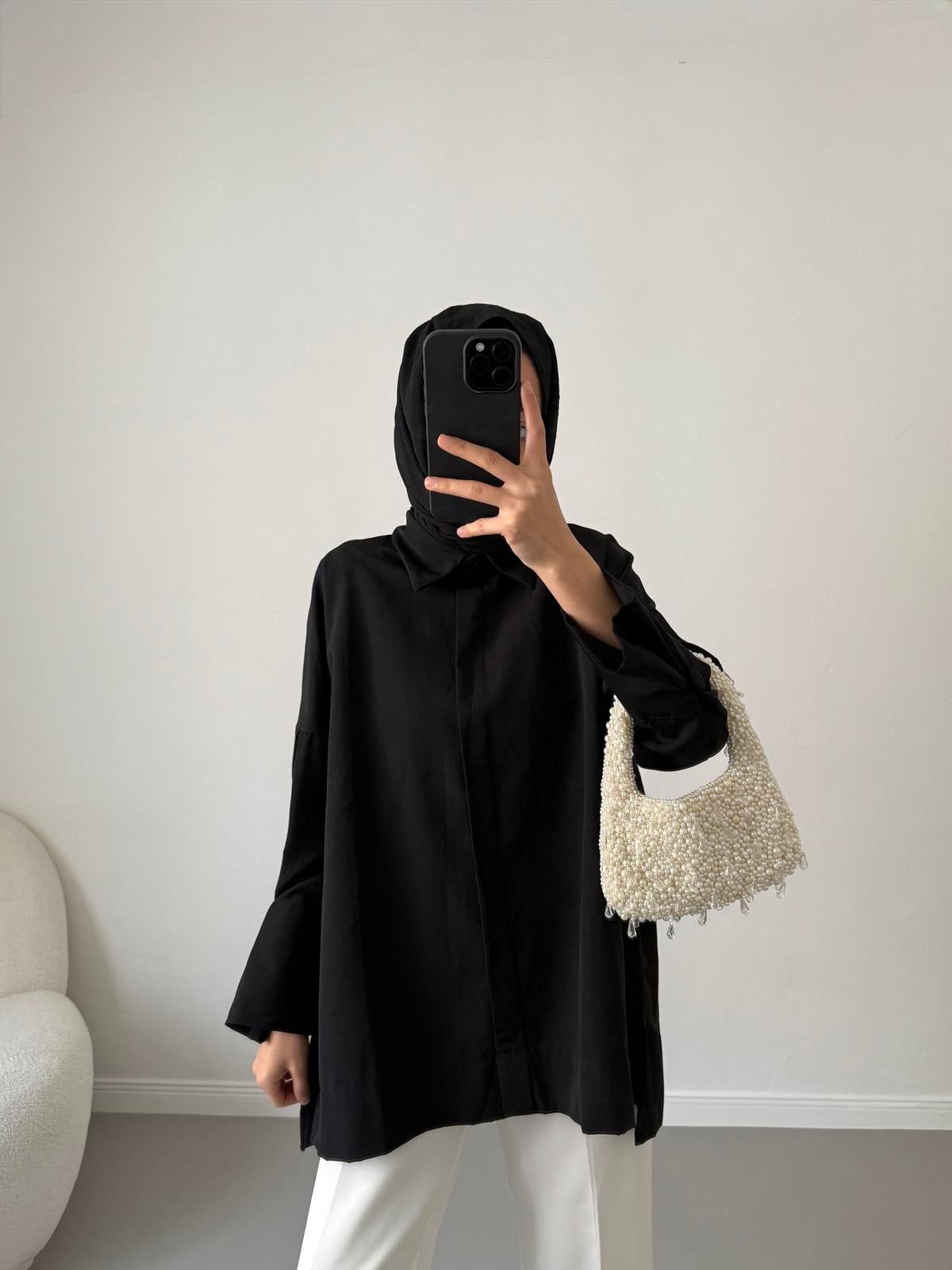 Poplin Gömlek - Siyah
