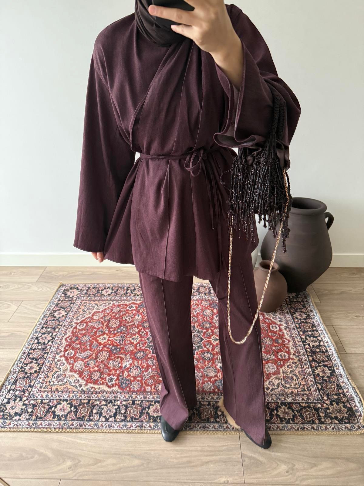 Premium Kot Takım - Bordo