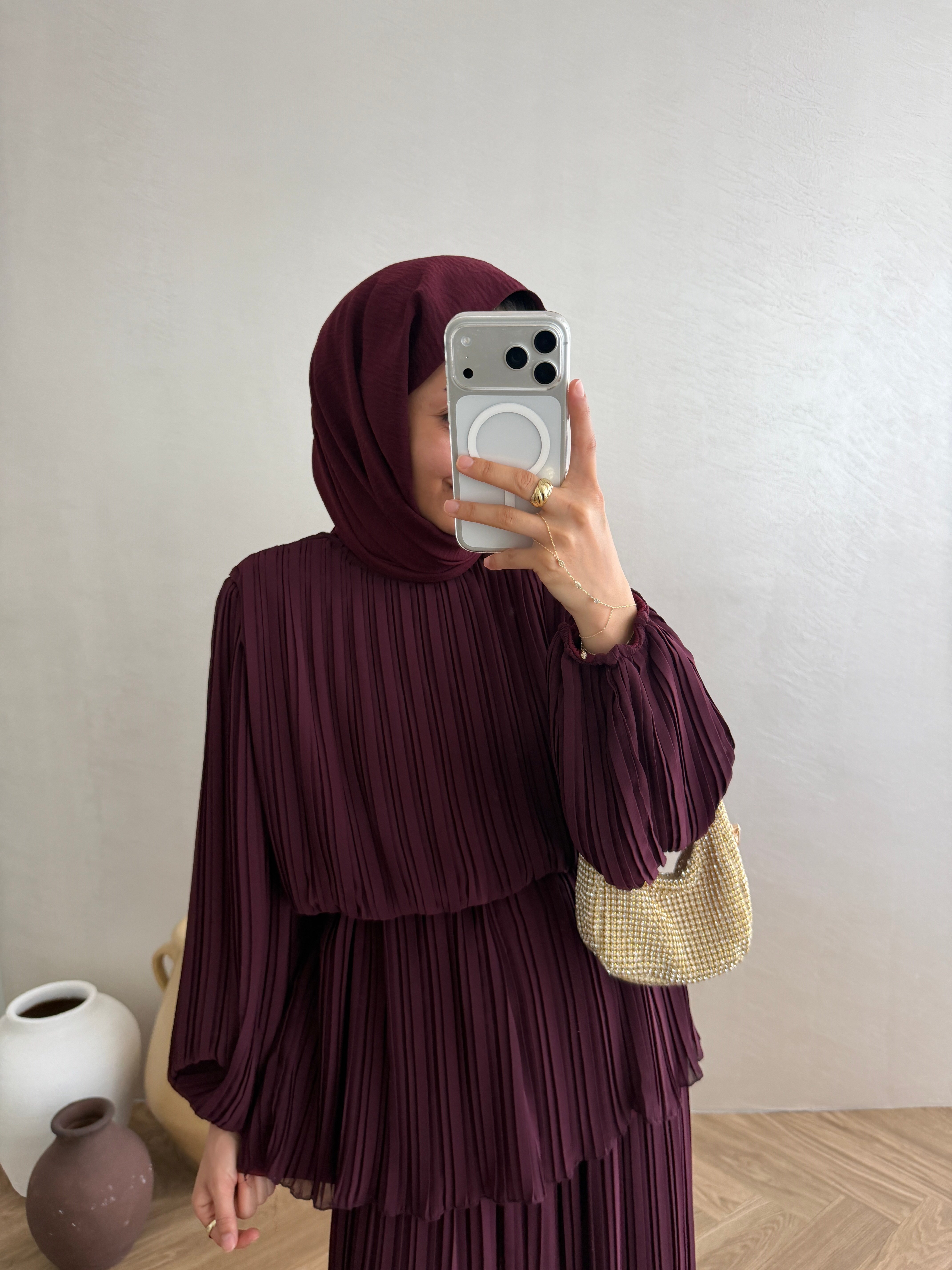 Premium Piliseli Takım - Bordo