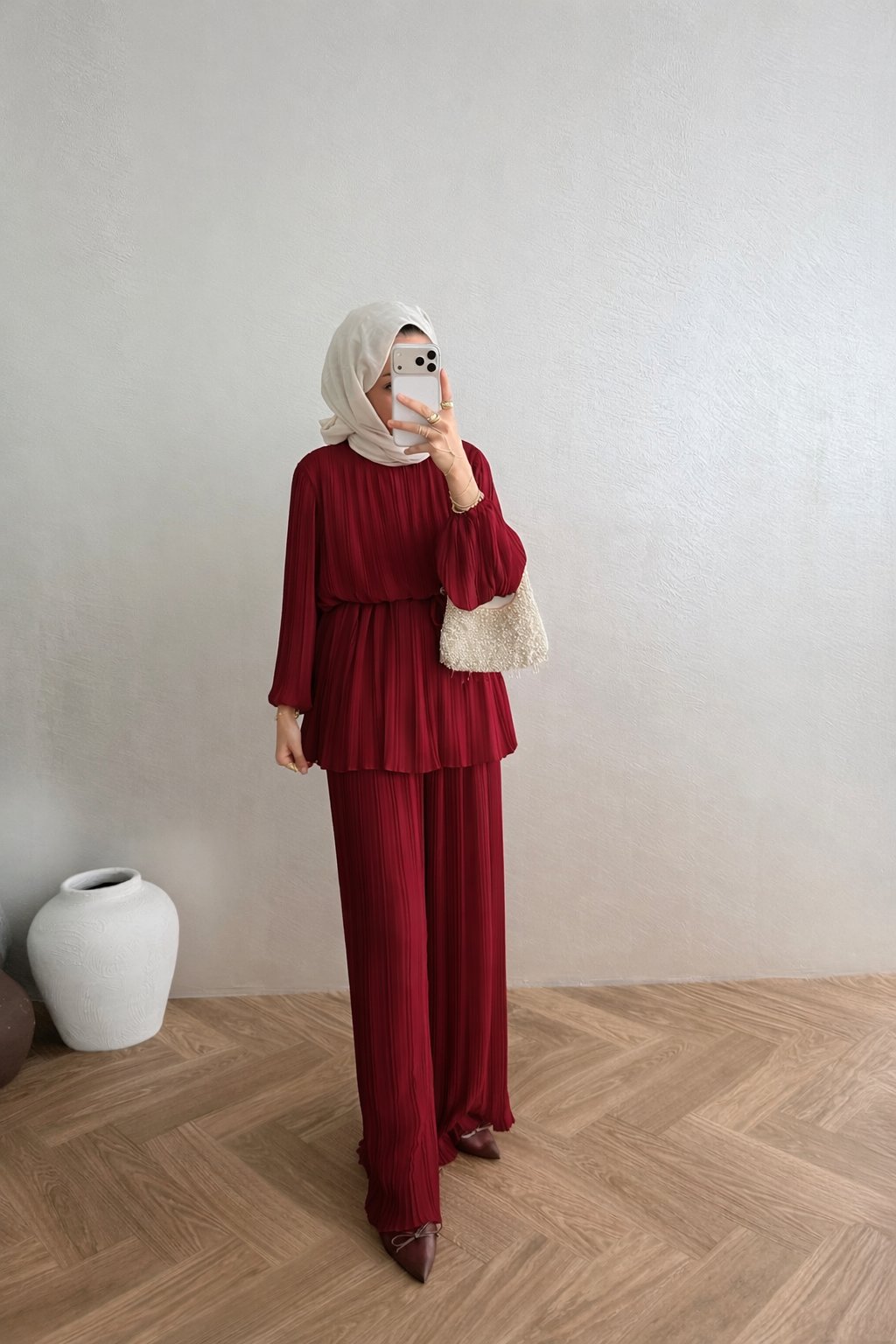 Premium Piliseli Takım - Bordo