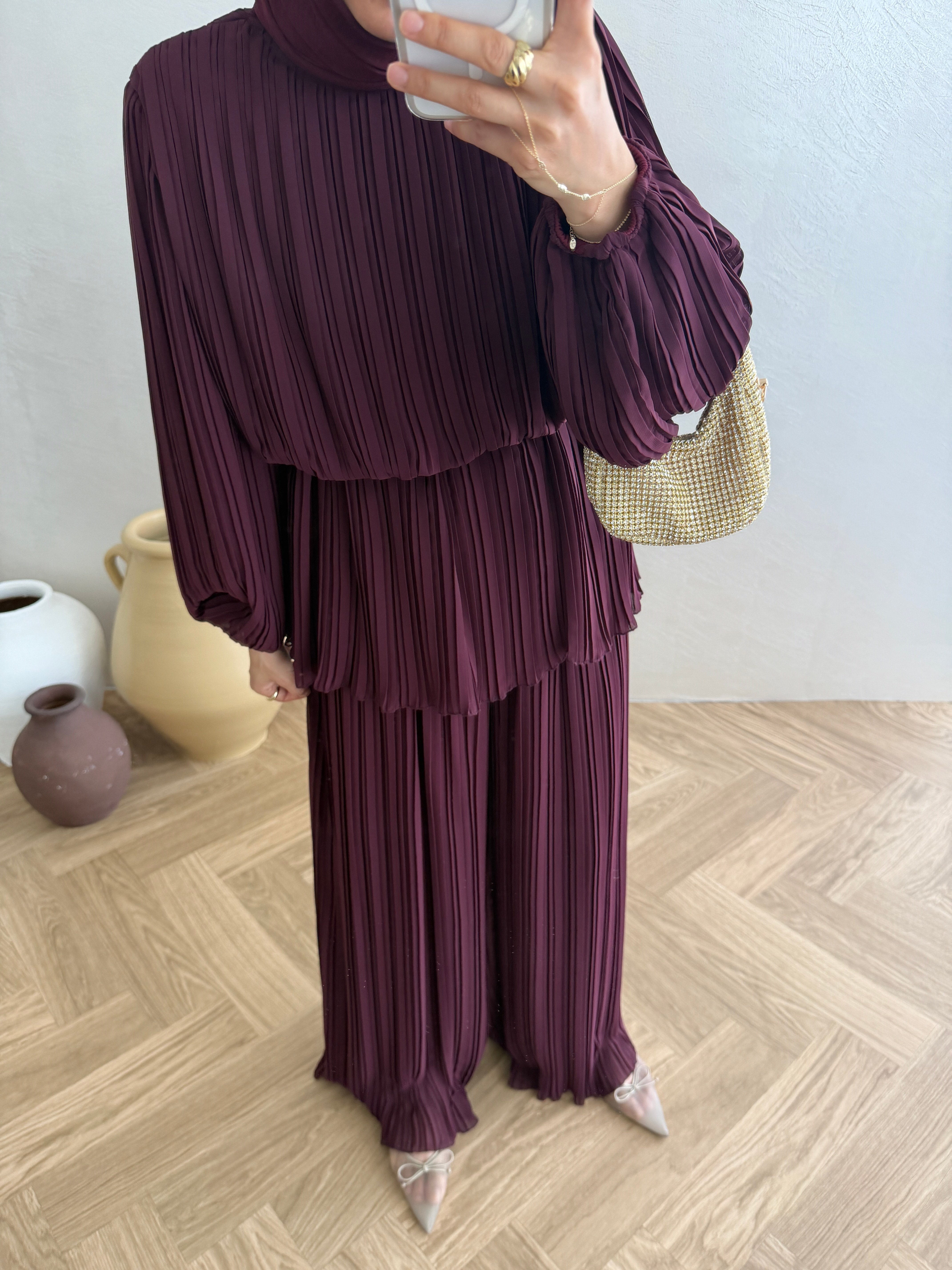 Premium Piliseli Takım - Bordo