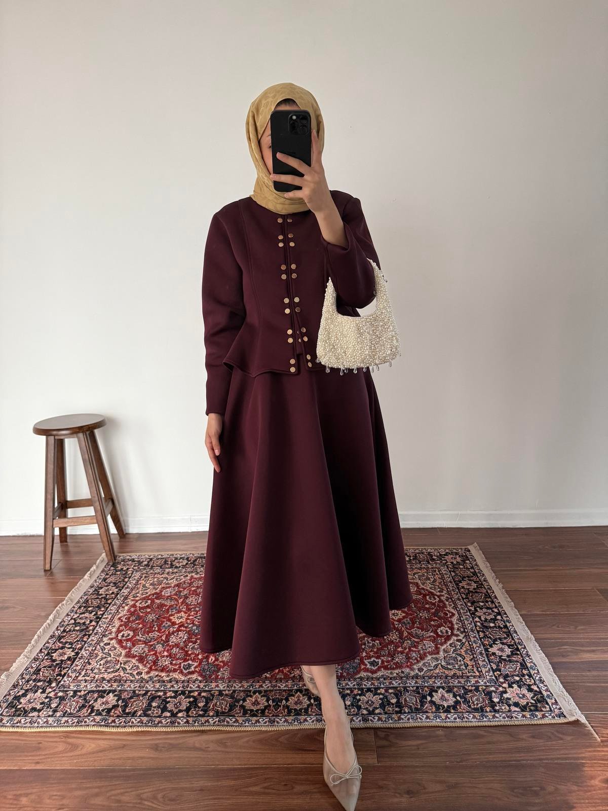 Puff Scuba Takım - Bordo