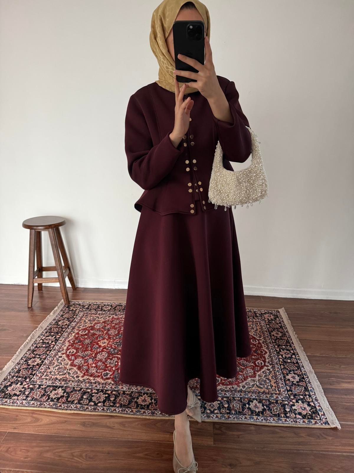 Puff Scuba Takım - Bordo