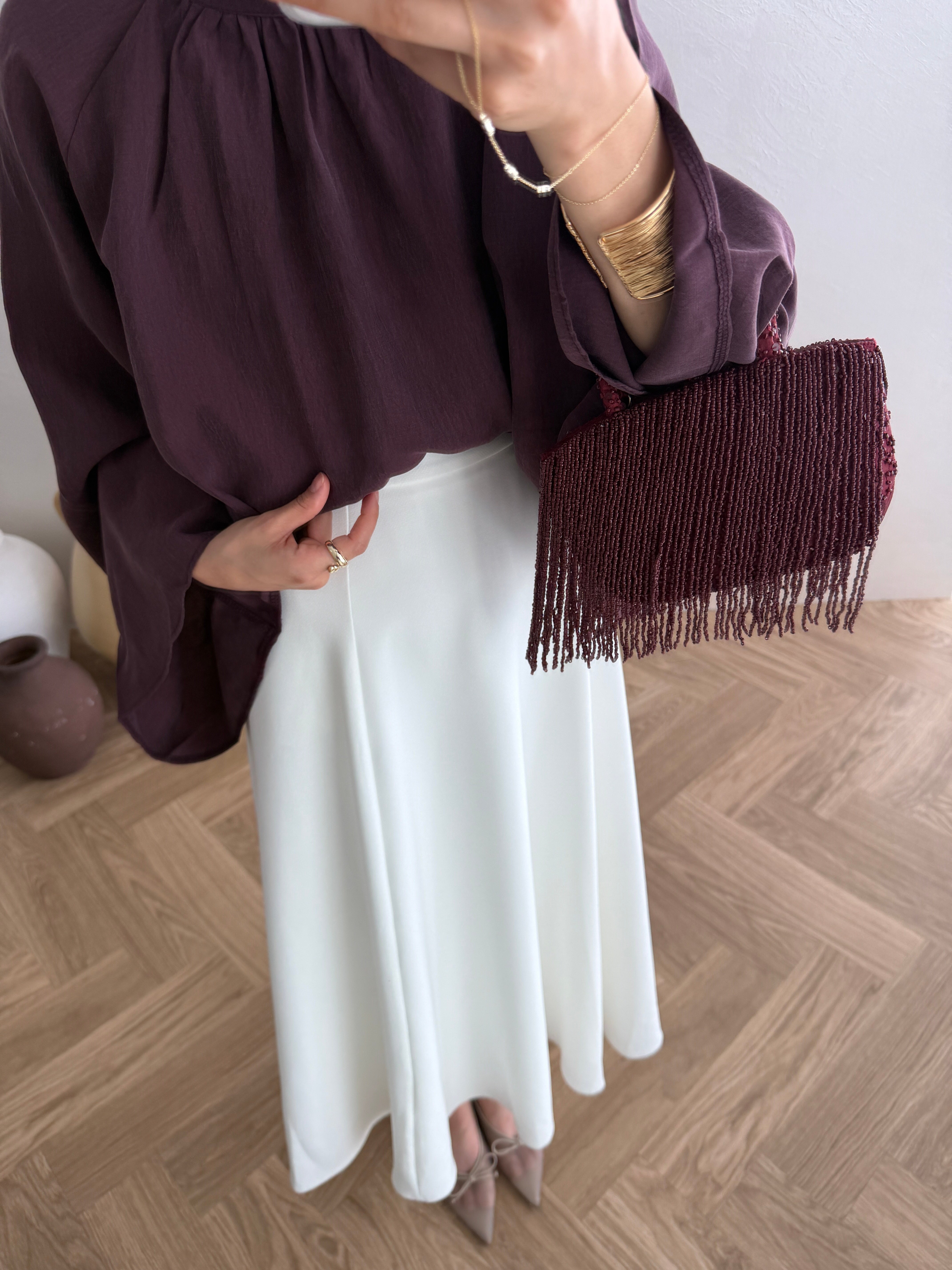Tensel Efil Bluz - Bordo