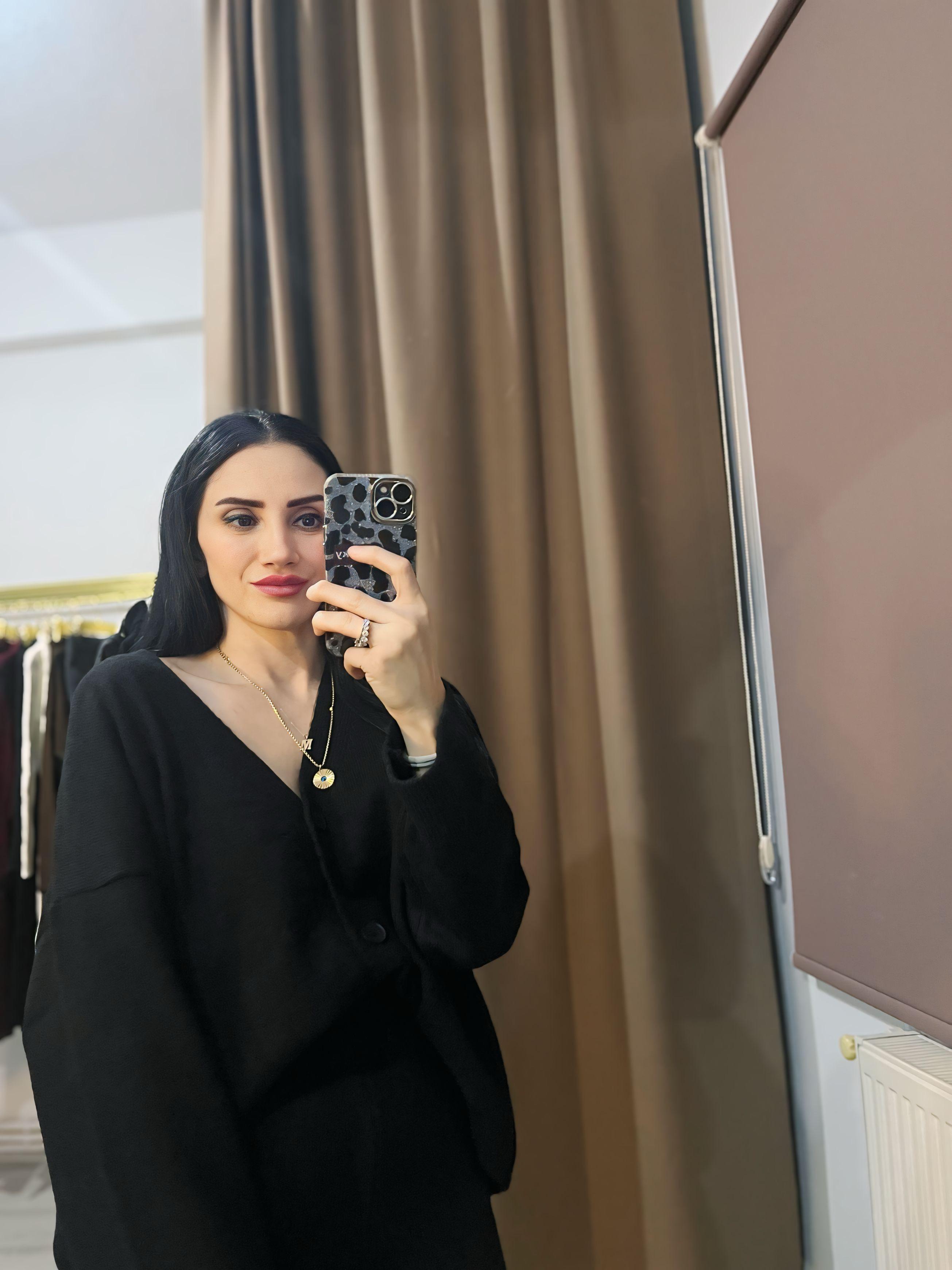 Siyah Triko Hırka Takım