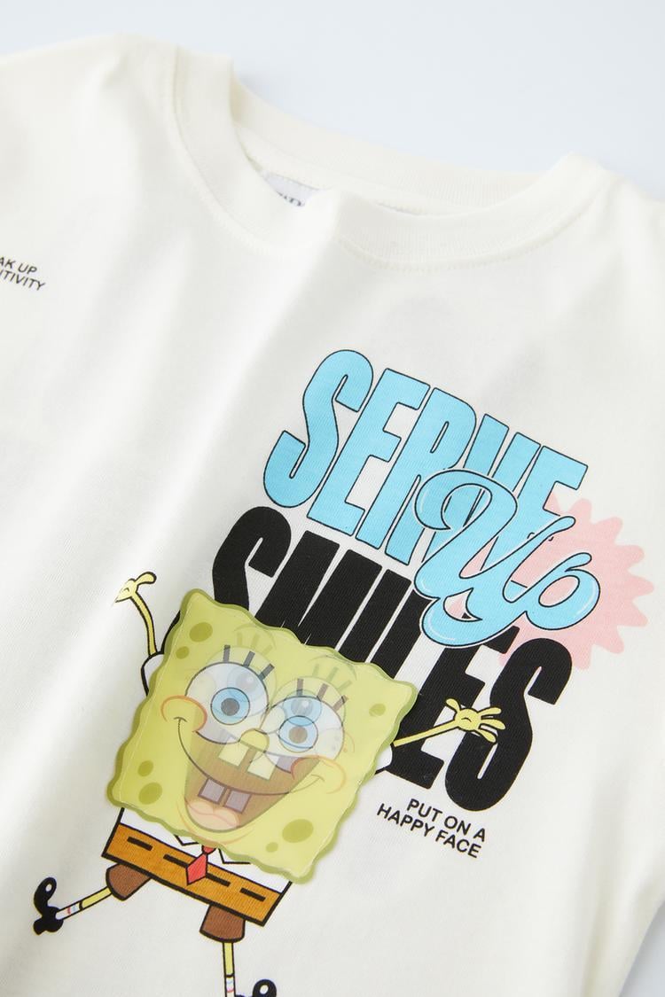 Sünger Bob Sırt Baskılı T-Shirt