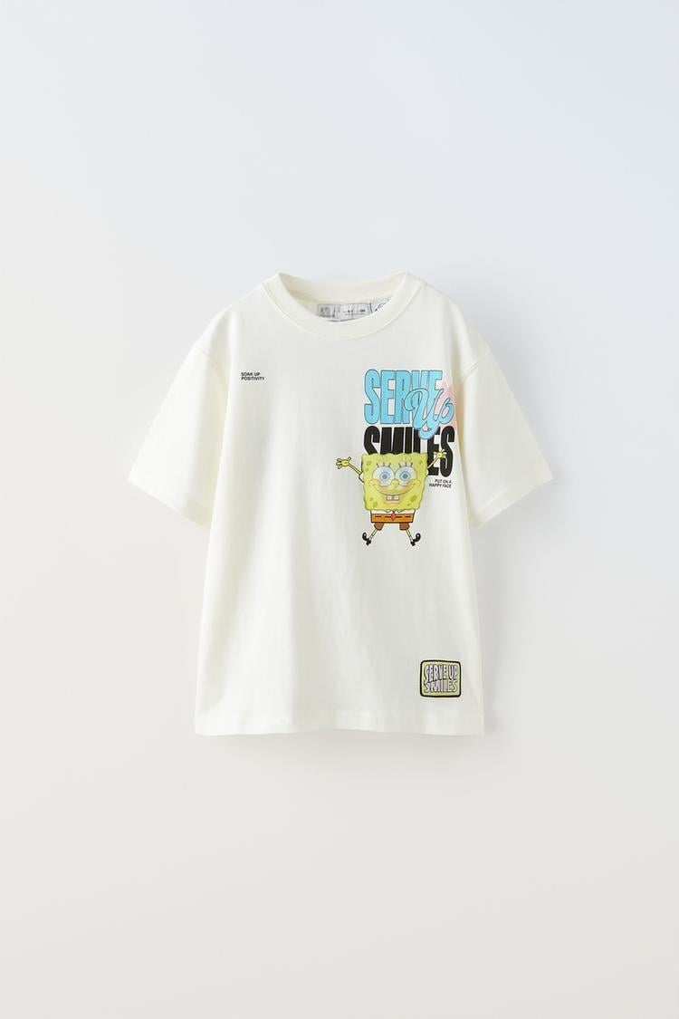 Sünger Bob Sırt Baskılı T-Shirt