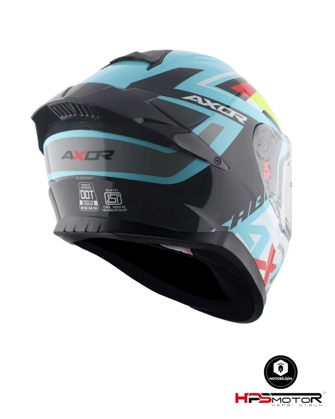 Axor Saber X Sports Siyah-Neon Sarı Kapalı Kask