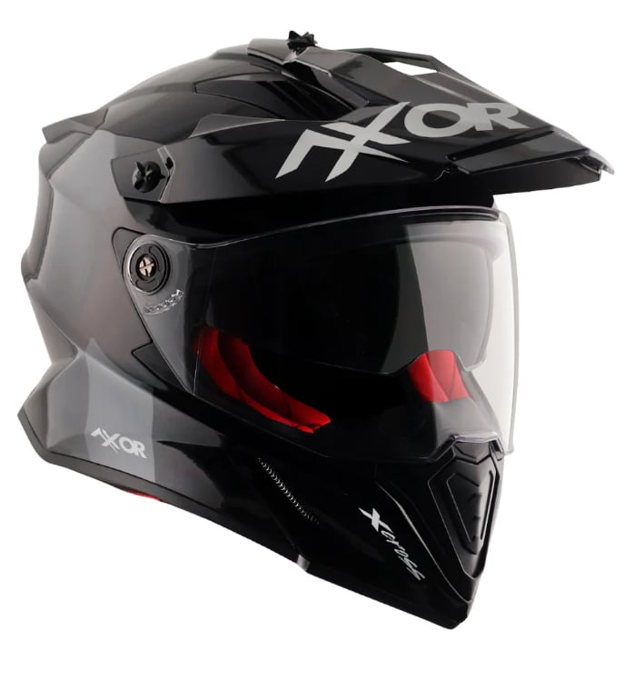 Axor X Cross Sc Dual Visor Nichel Black-Red Kask