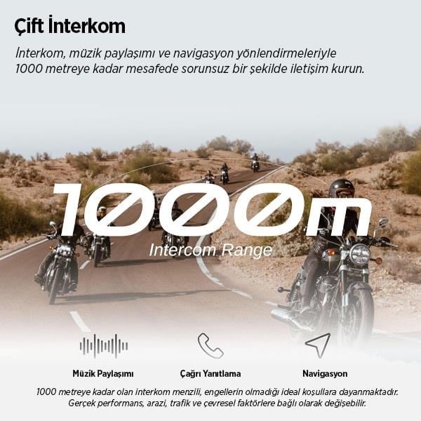 BLAISE GT1 Bluetooth Motosiklet Intercom Siyah
