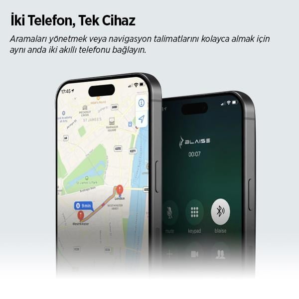 BLAISE X2 Bluetooth Motosiklet Intercom Mavi