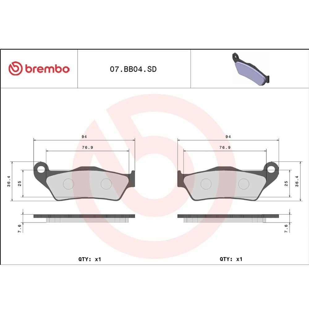 BREMBO OFF-ROAD SINTER ÖN FREN BALATASI KTM/HUSQ/GASGAS (181R) 07BB04SD